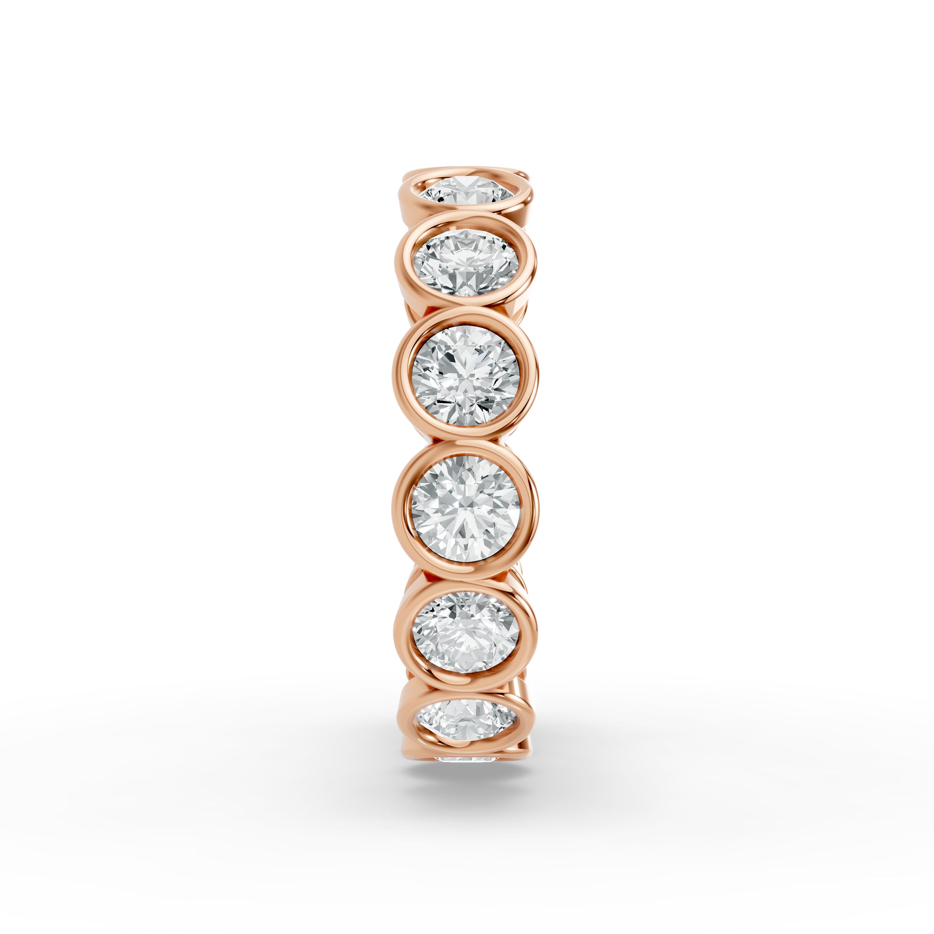 Round Shape Diamond Eternity Bands in Gold