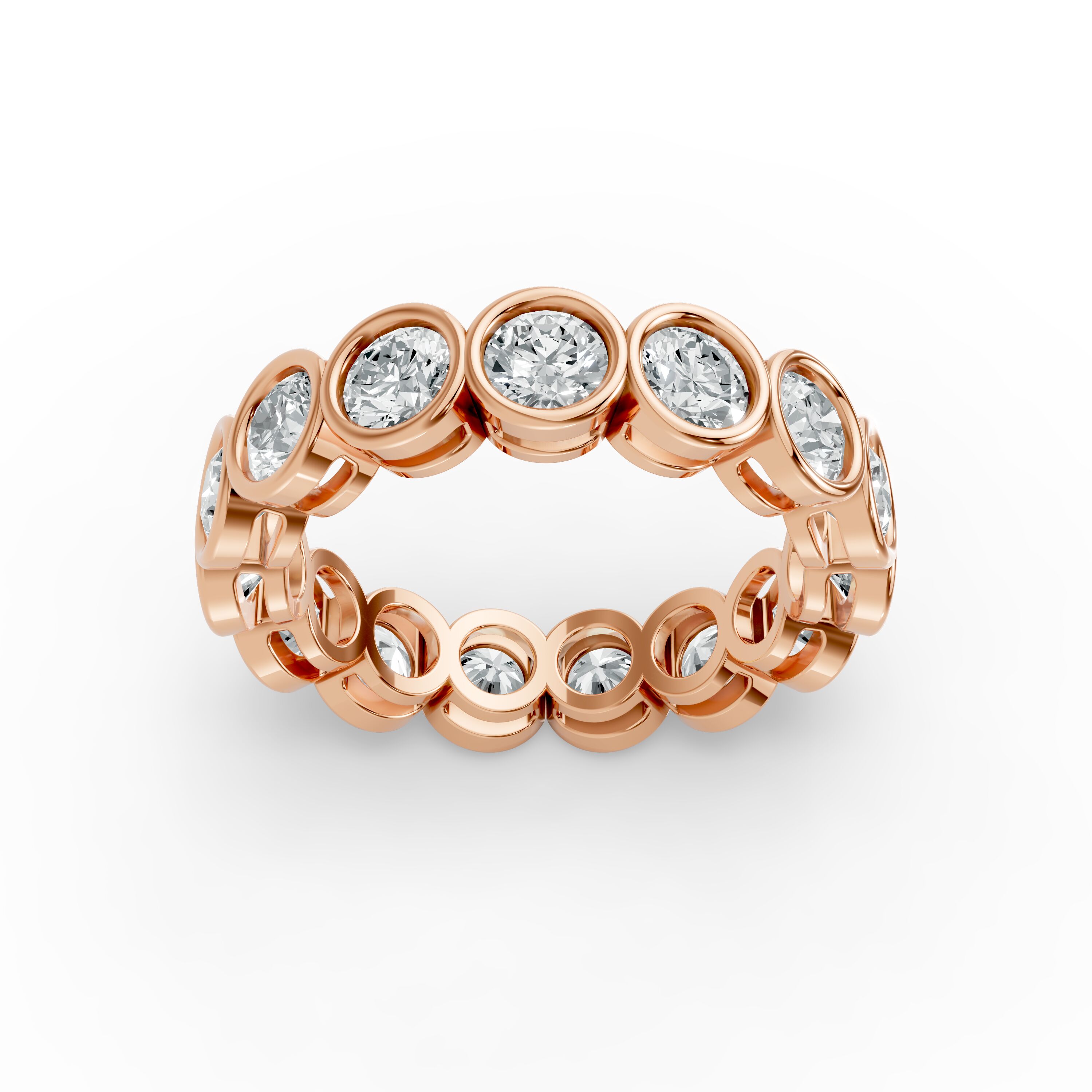 Round Shape Diamond Eternity Bands in Gold