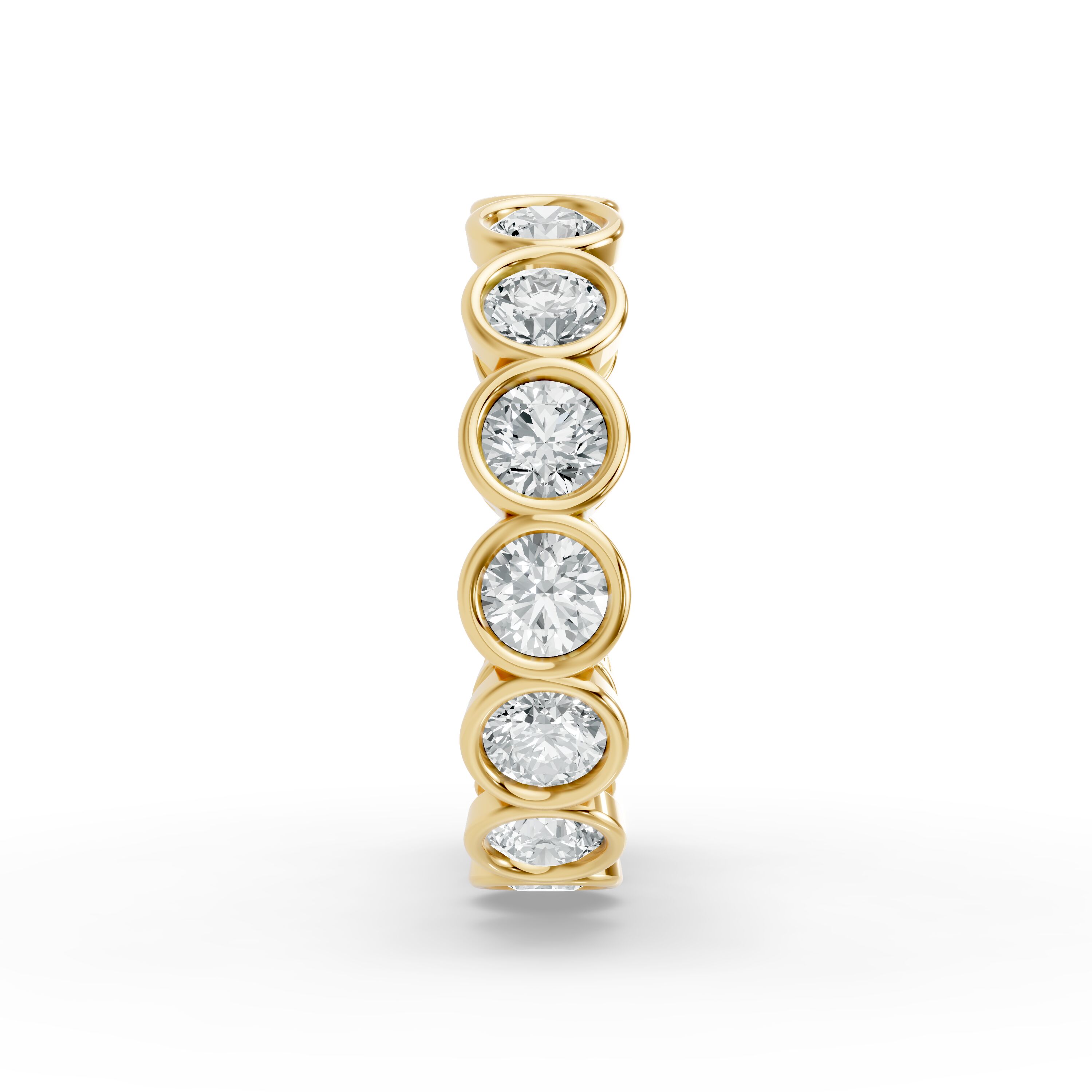 Round Shape Diamond Eternity Bands in Gold