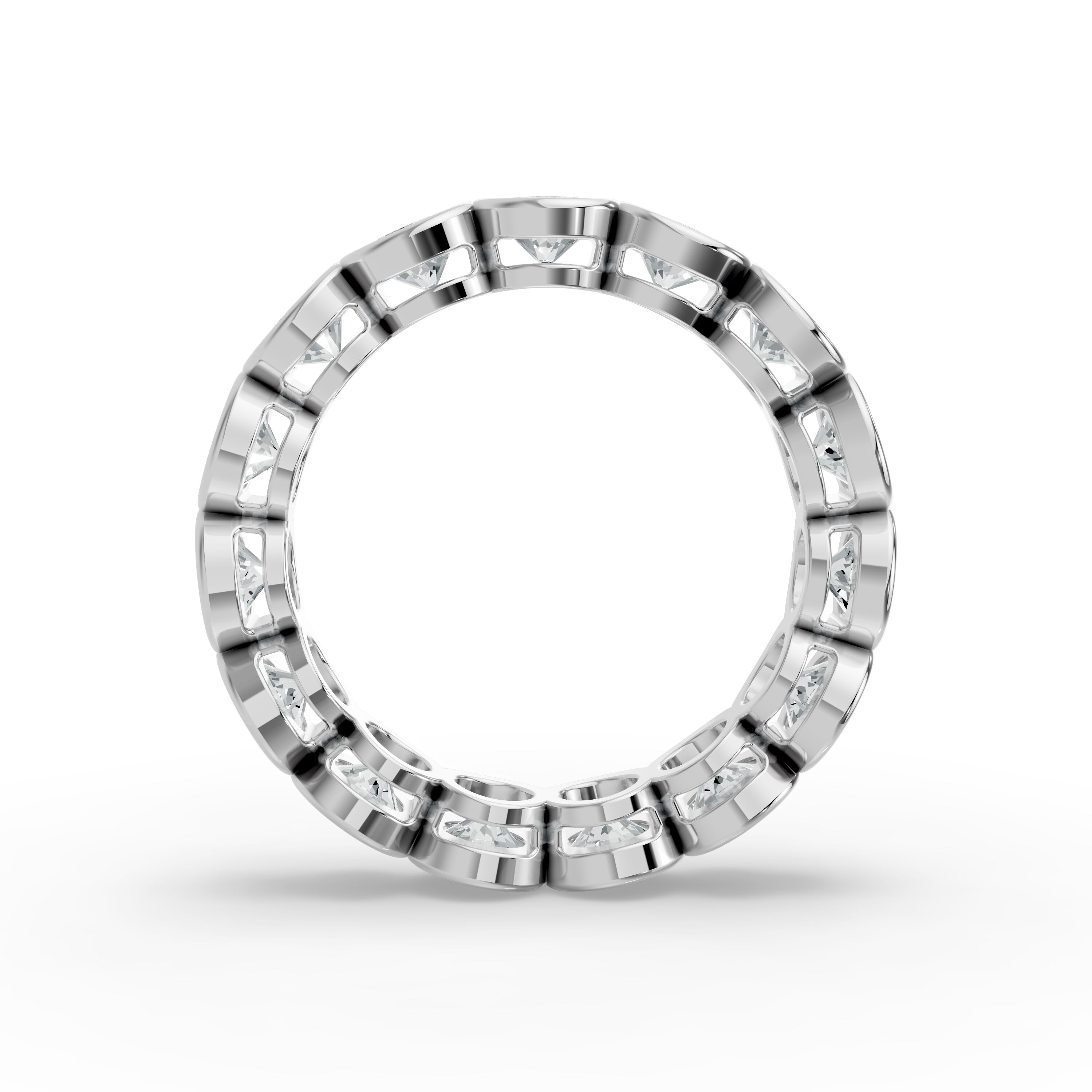 Round Shape Diamond Eternity Bands in Gold