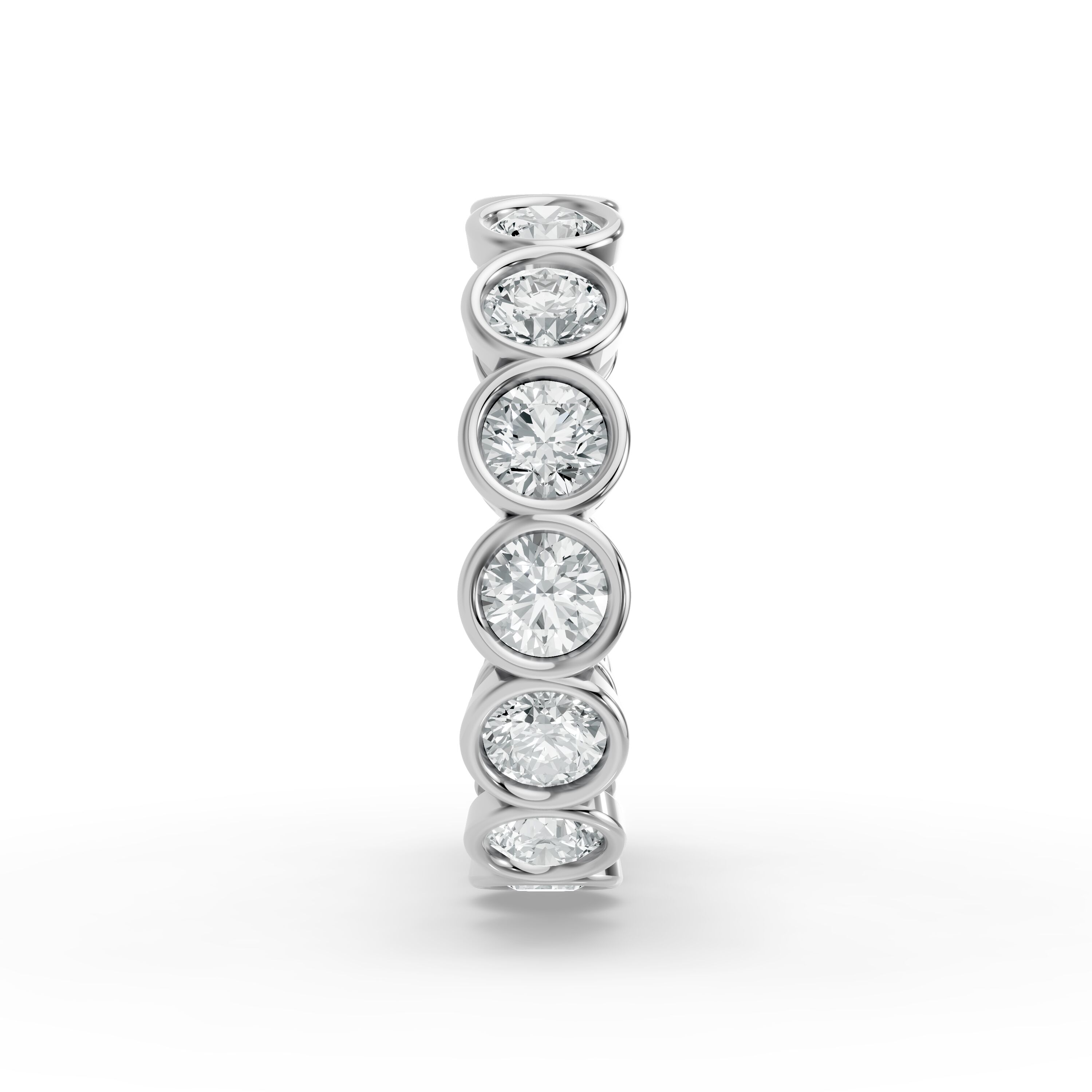 Round Shape Diamond Eternity Bands in Gold