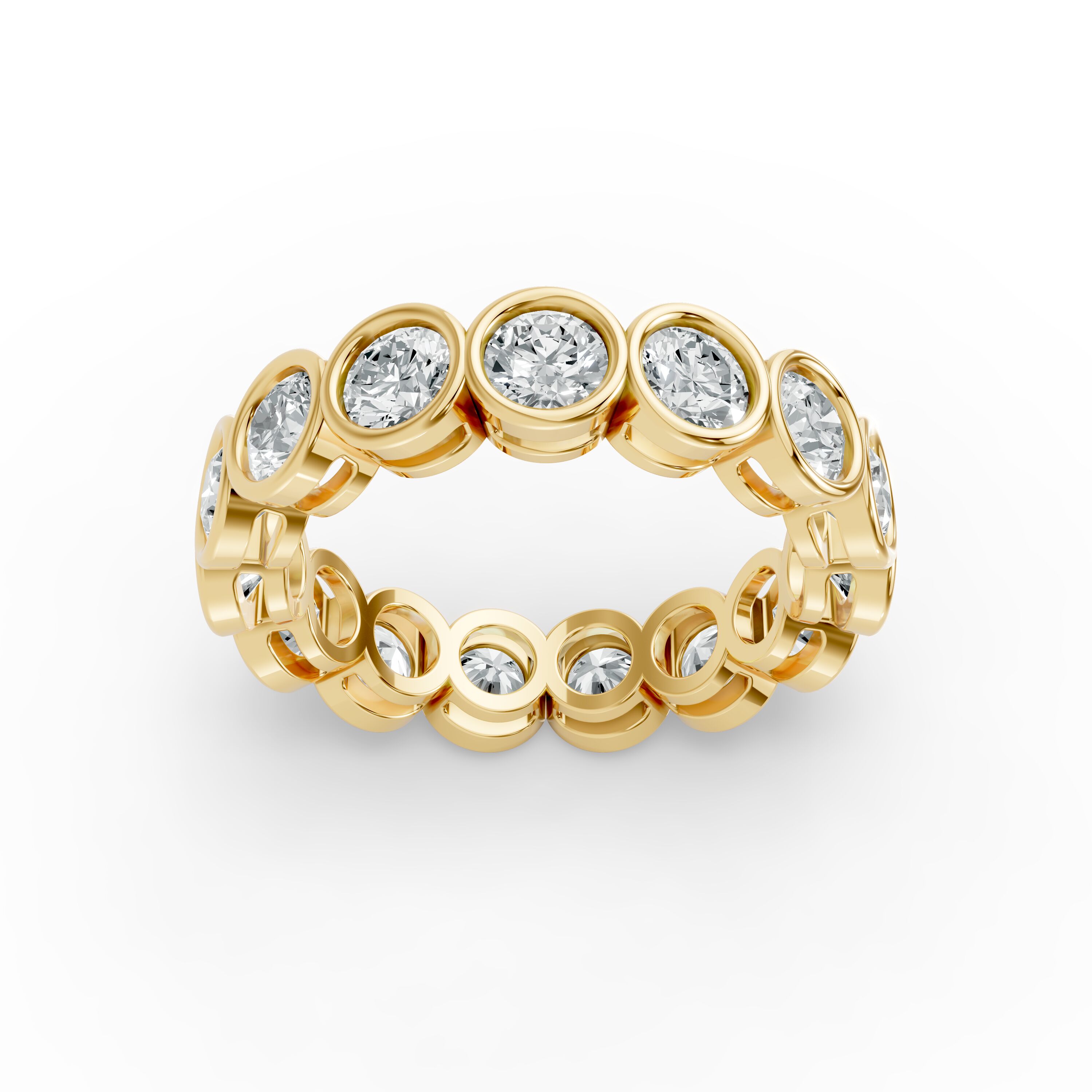Round Shape Diamond Eternity Bands in Gold