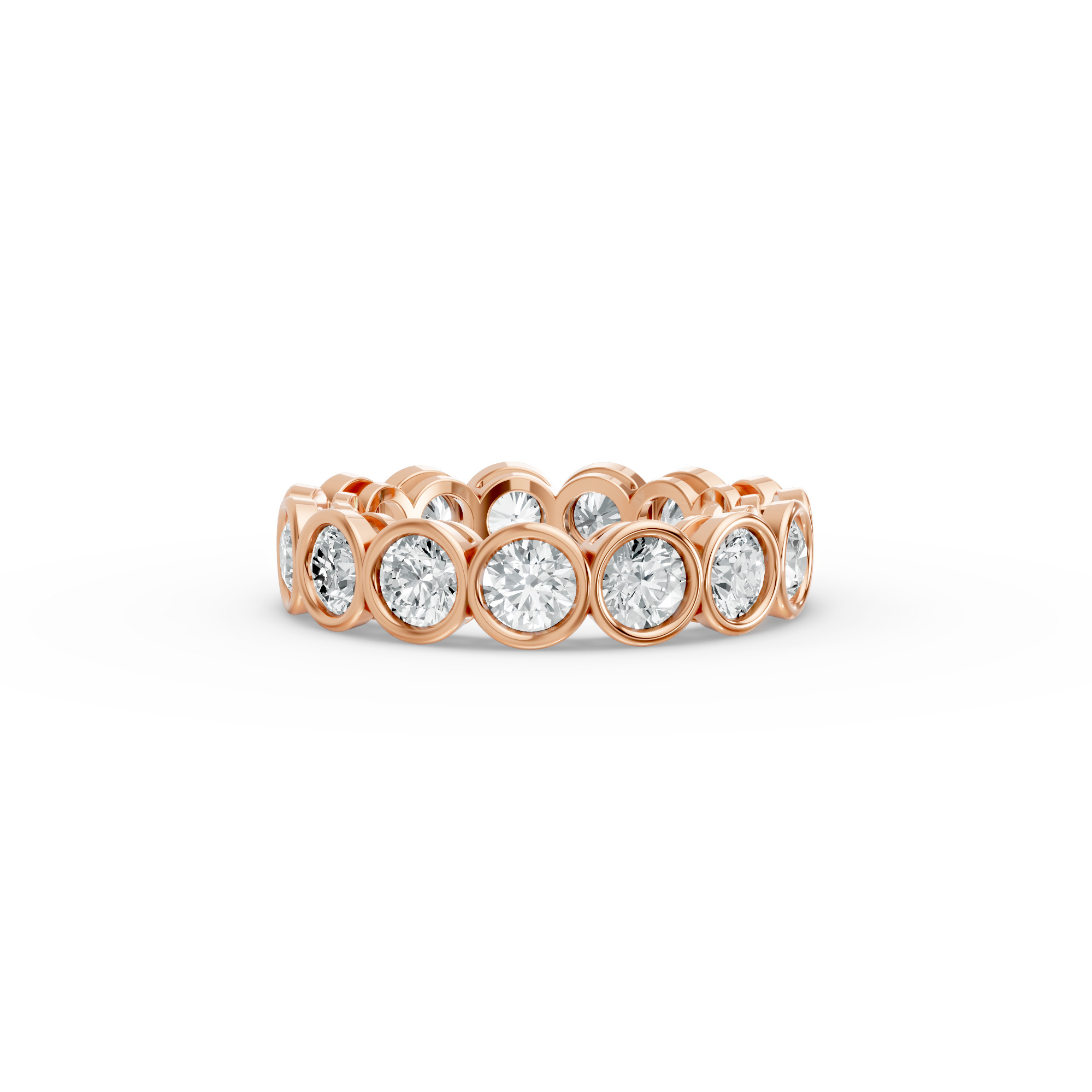 Round Shape Diamond Eternity Bands in Gold