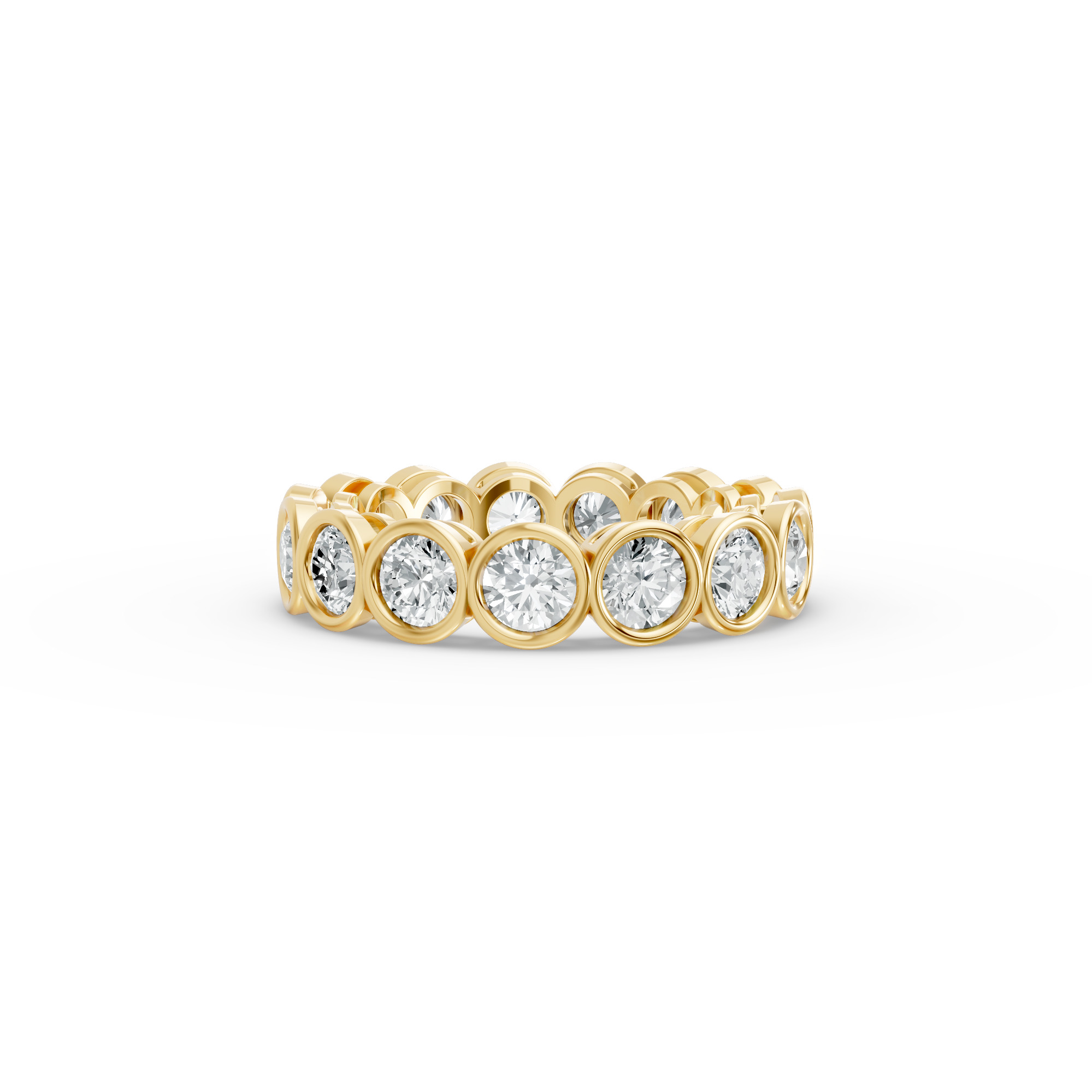 Round Shape Diamond Eternity Bands in Gold