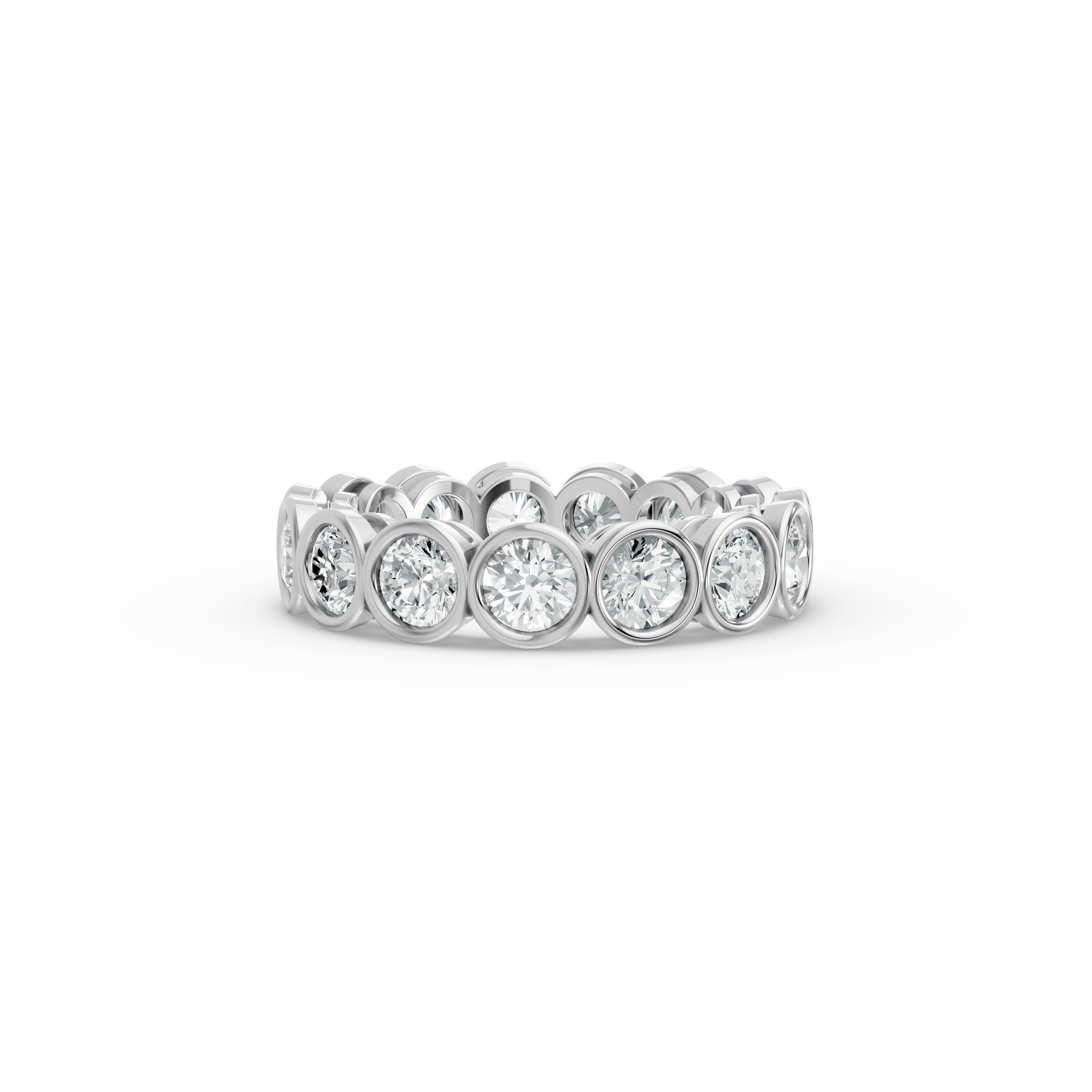 Round Shape Diamond Eternity Bands in Gold