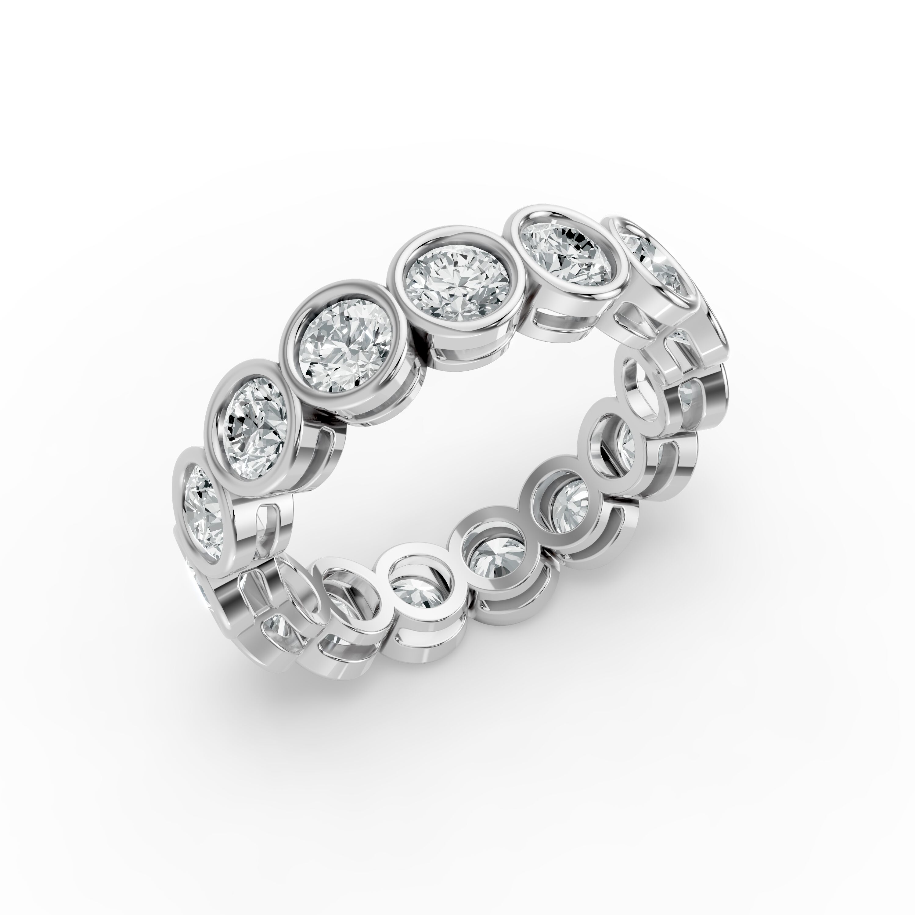 Round Shape Diamond Eternity Bands in Gold