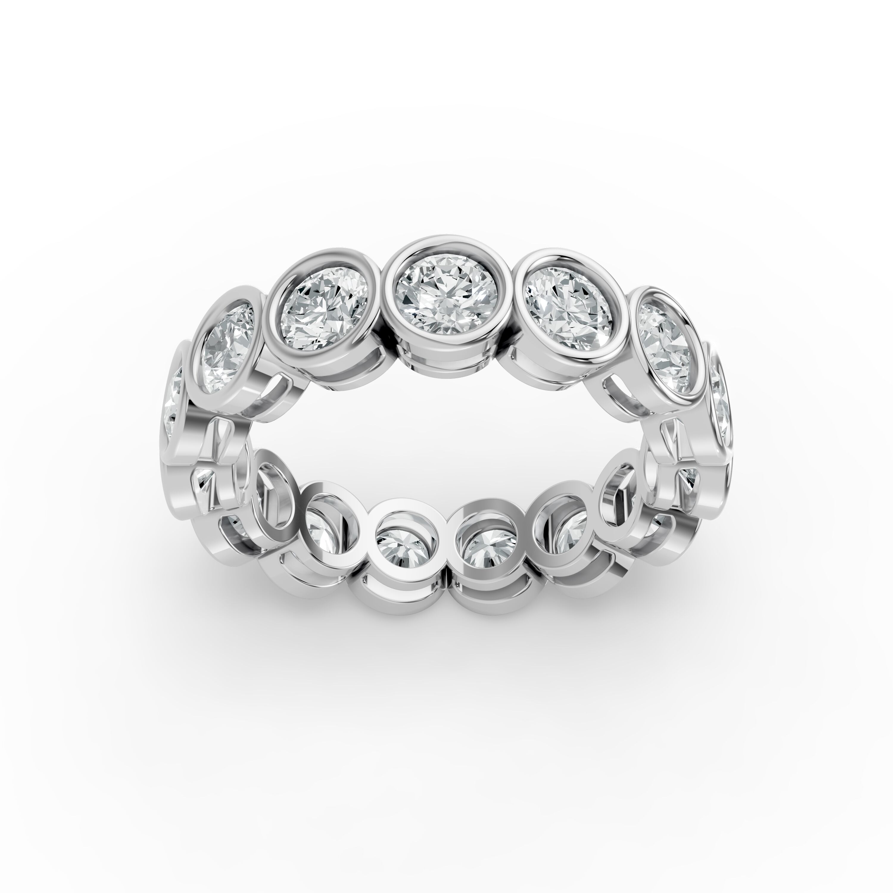 Round Shape Diamond Eternity Bands in Gold