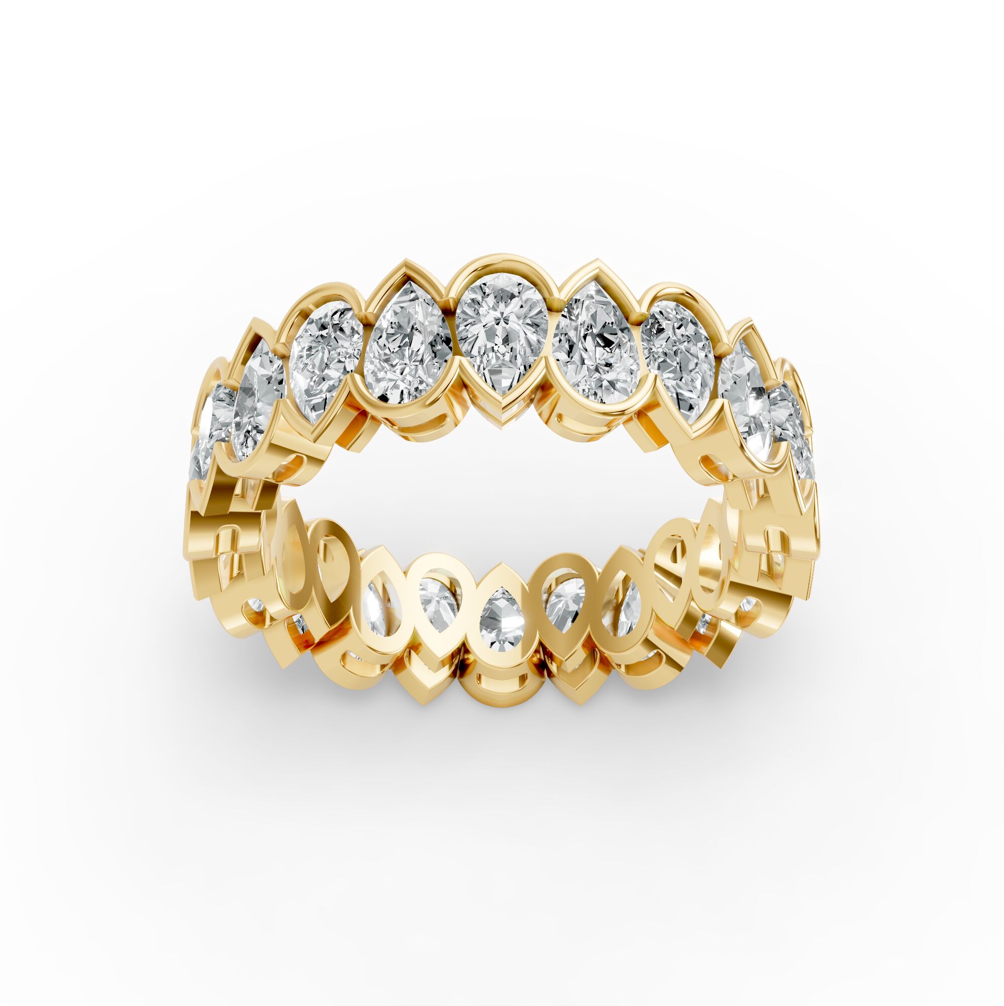Pear Shape Diamond Eternity Bands in Gold