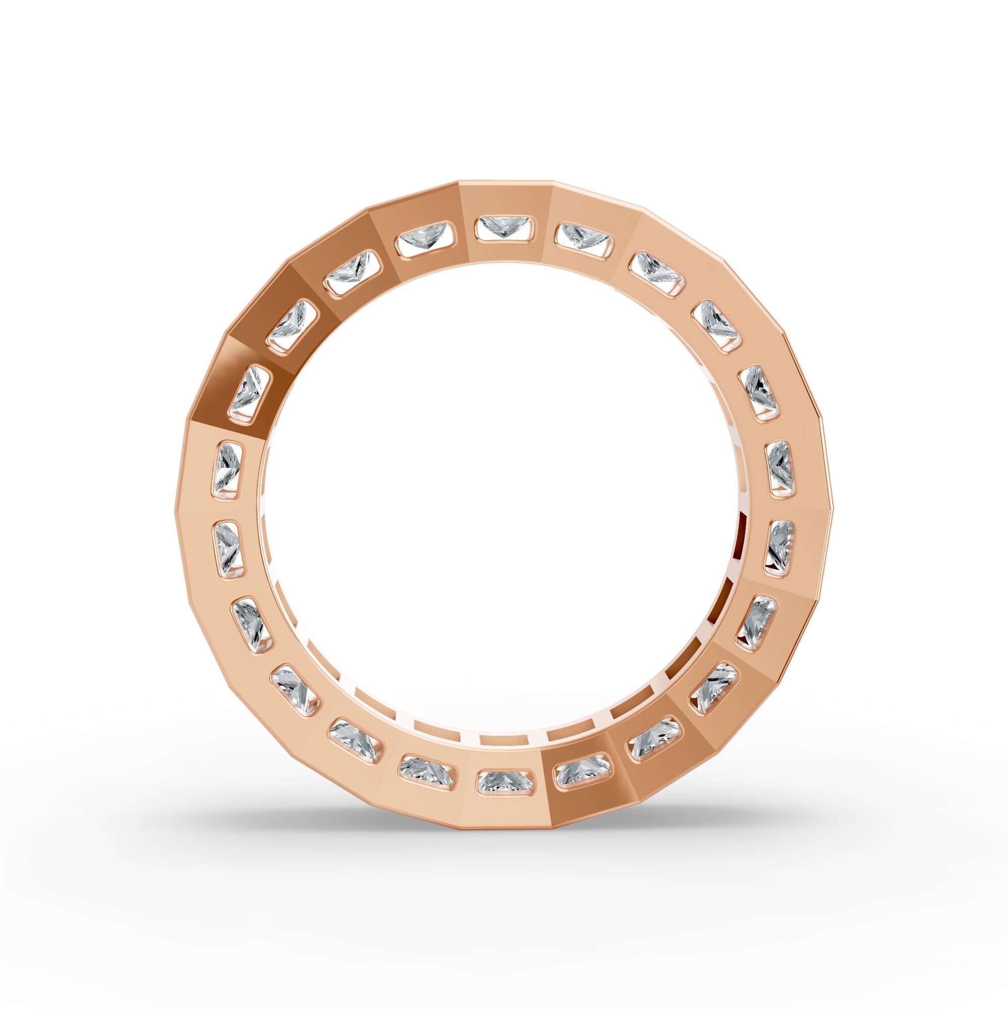 Princess Shape Diamond Eternity Bands in Gold