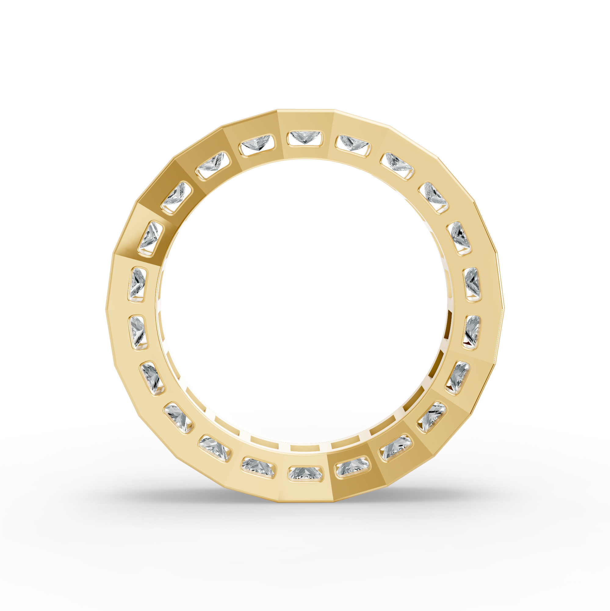 Princess Shape Diamond Eternity Bands in Gold