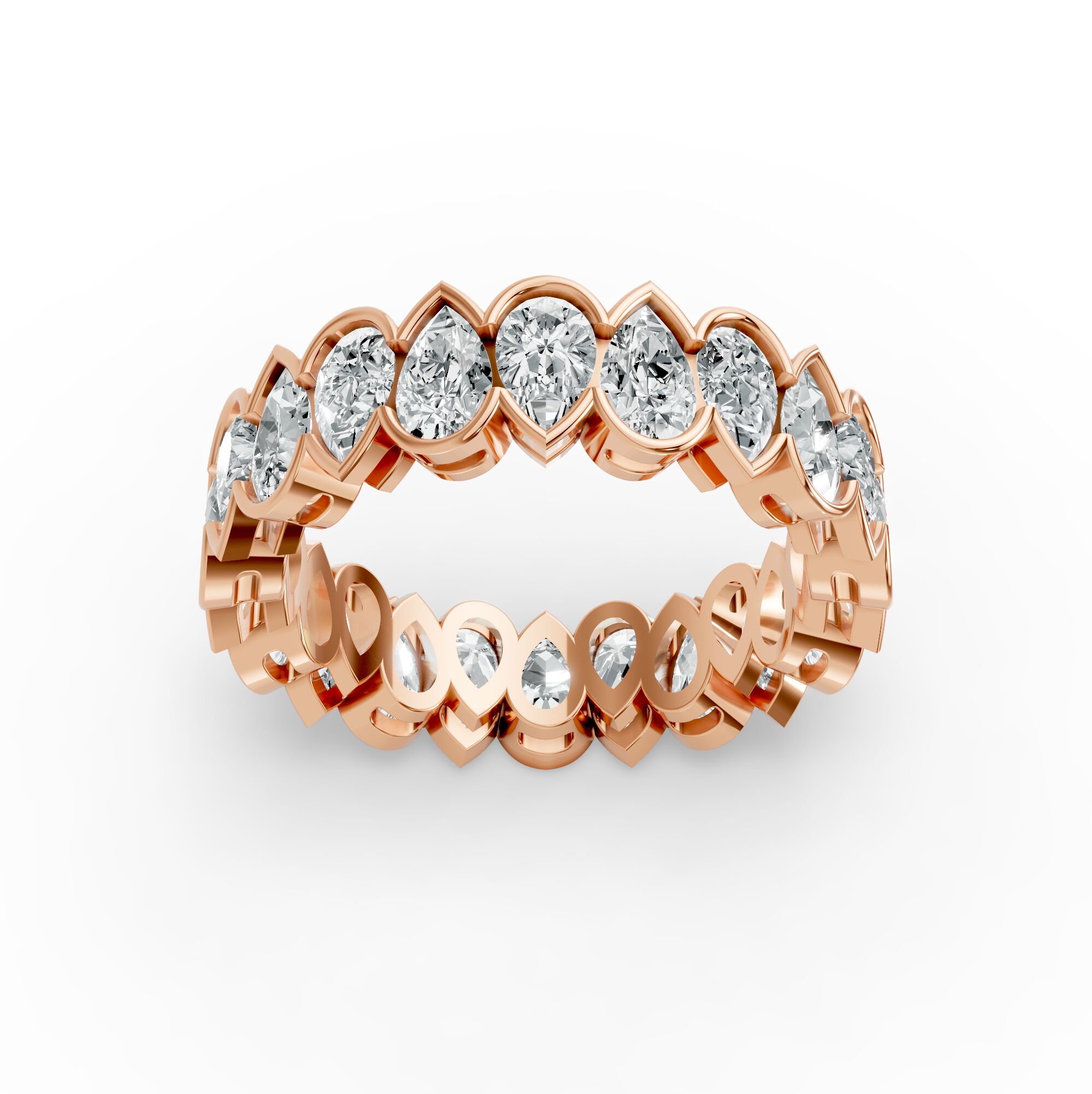 Pear Shape Diamond Eternity Bands in Gold