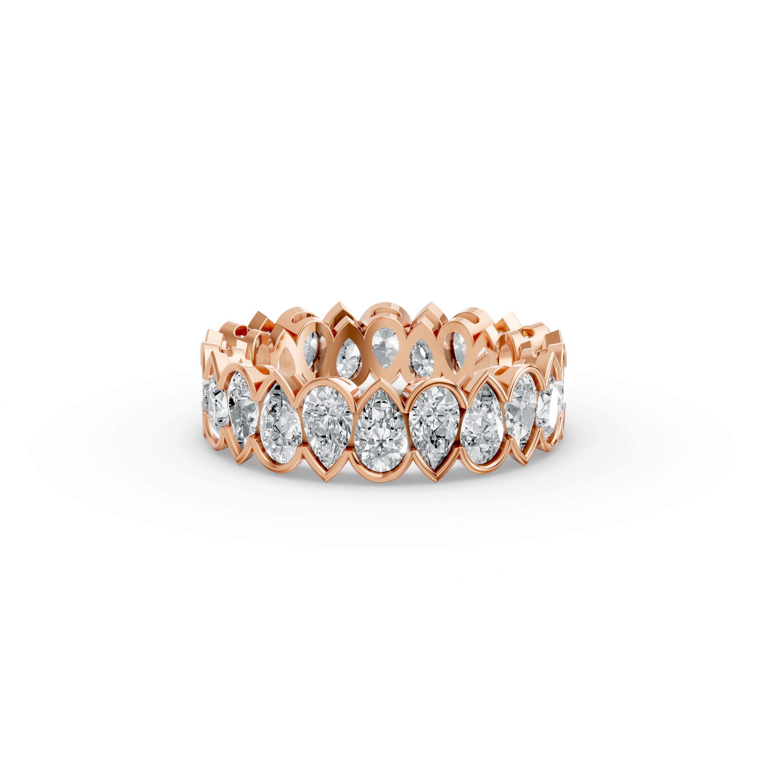 Pear Shape Diamond Eternity Bands in Gold