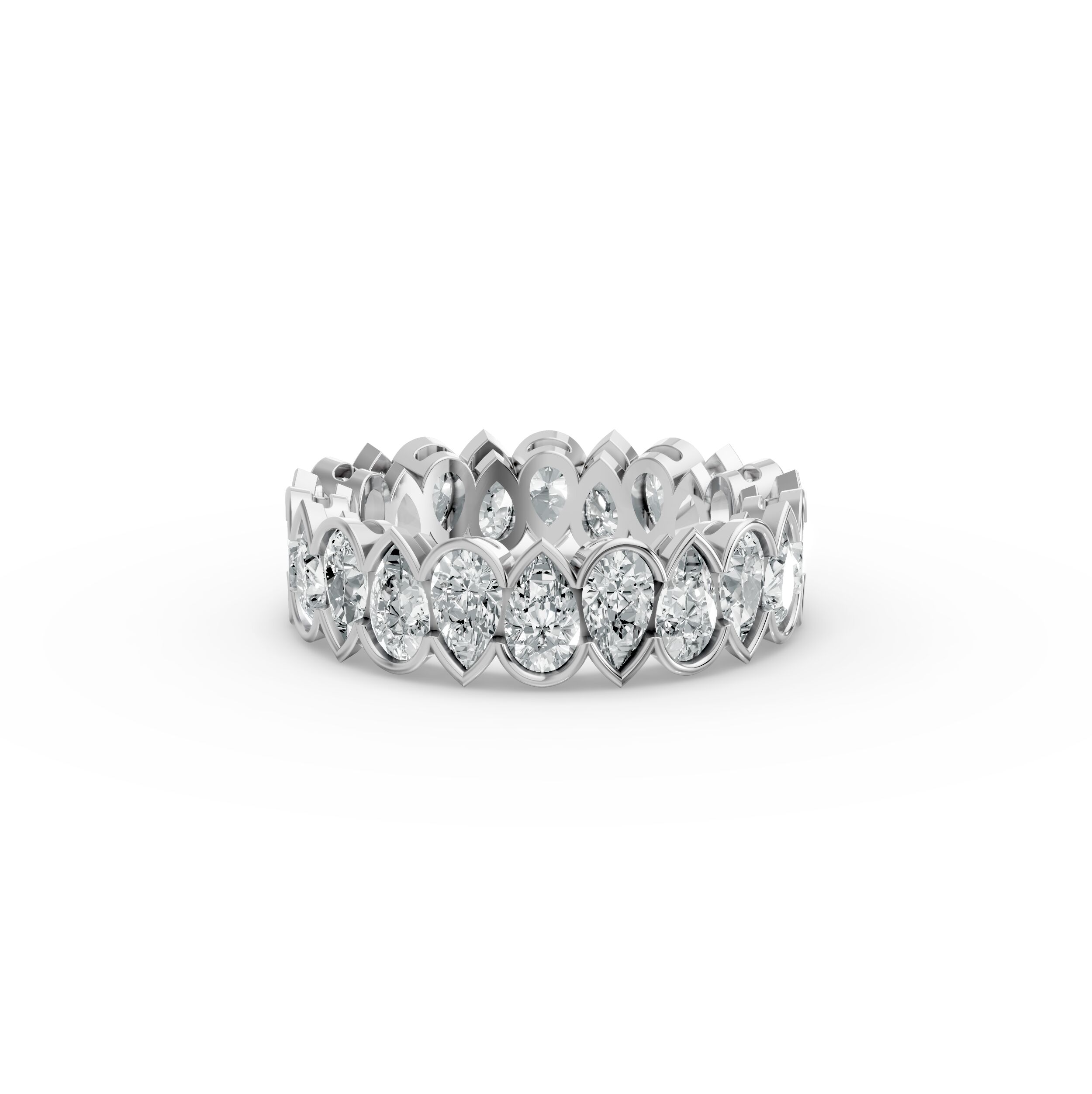 Pear Shape Diamond Eternity Bands in Gold