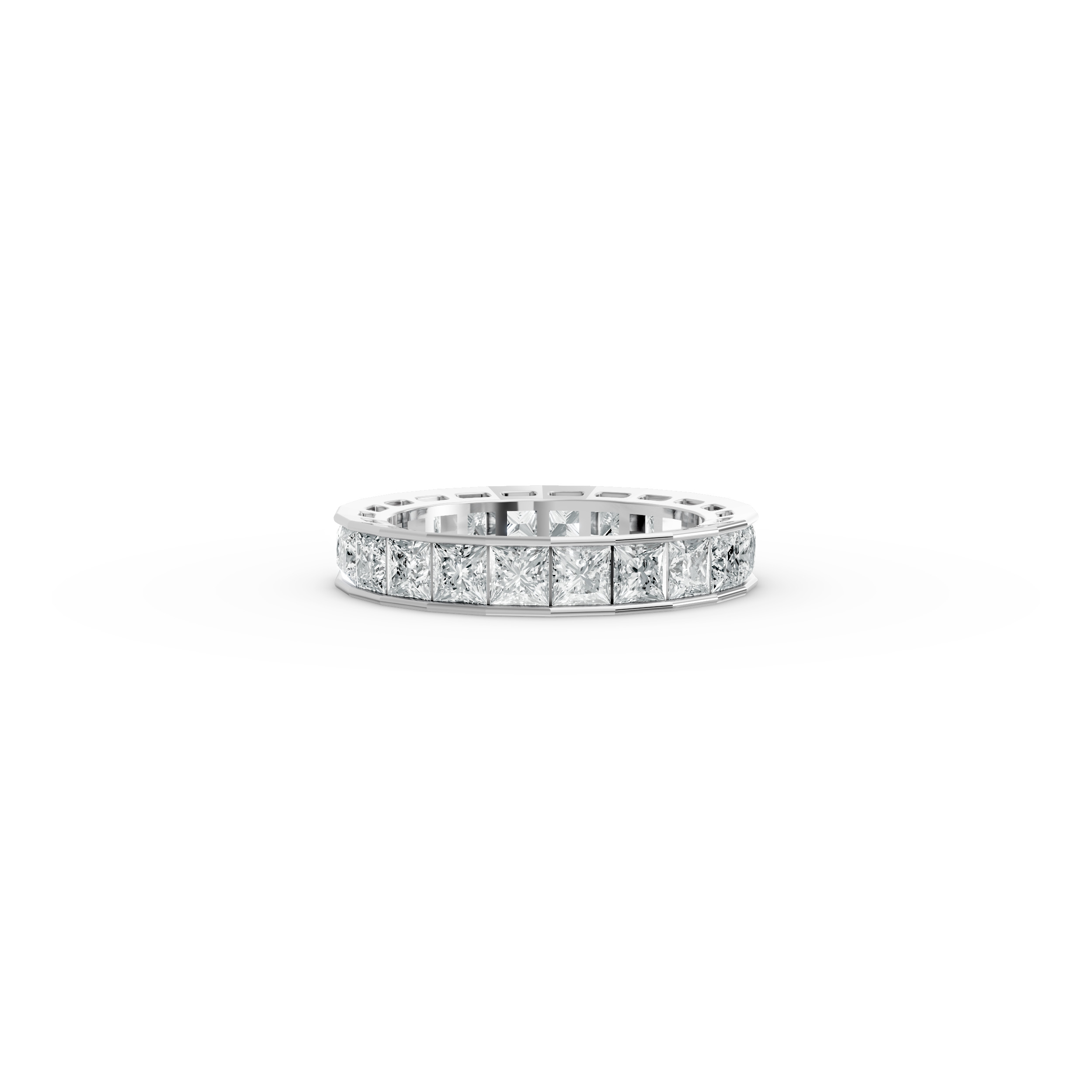 Princess Shape Diamond Eternity Bands in Gold
