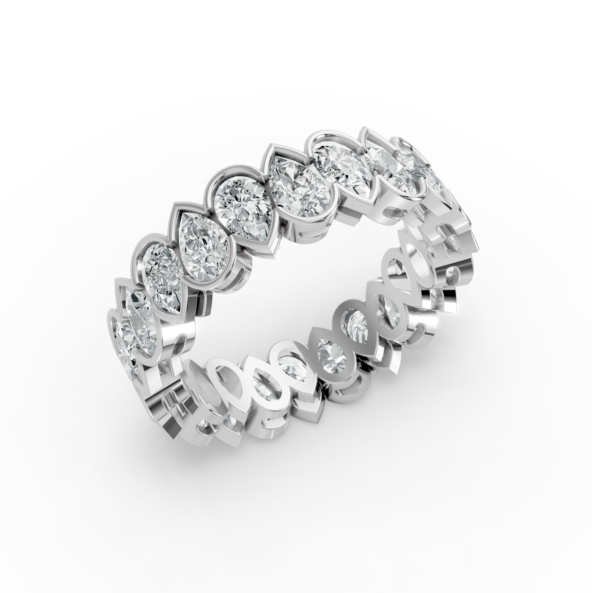 Pear Shape Diamond Eternity Bands in Gold