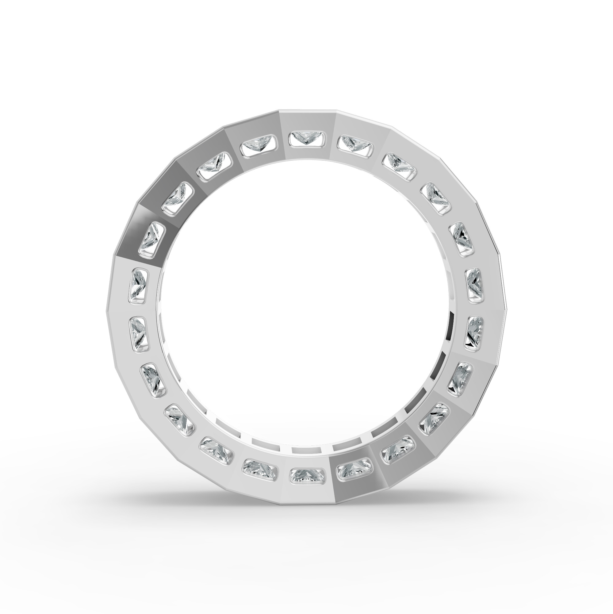 Princess Shape Diamond Eternity Bands in Gold