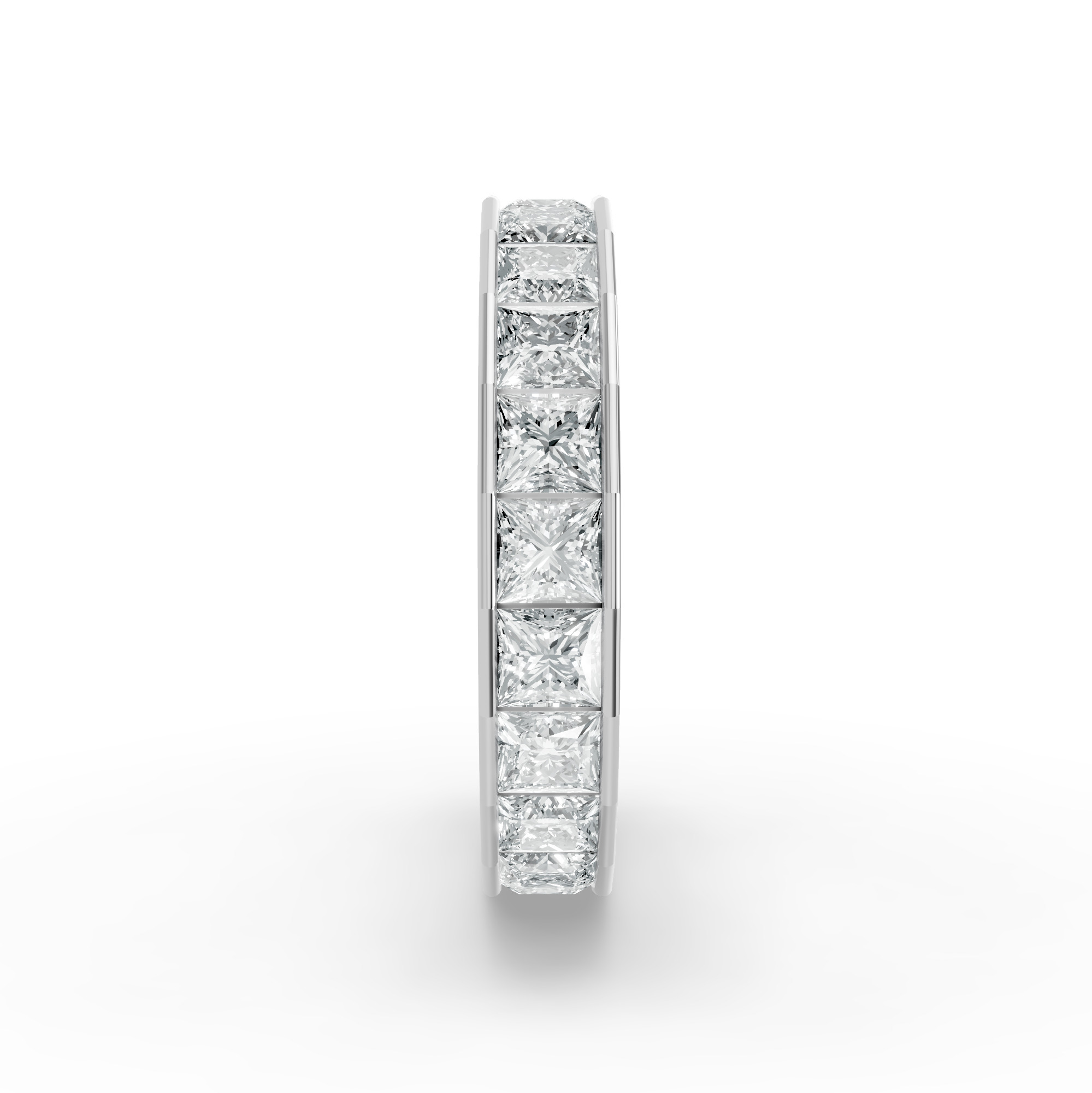 Princess Shape Diamond Eternity Bands in Gold