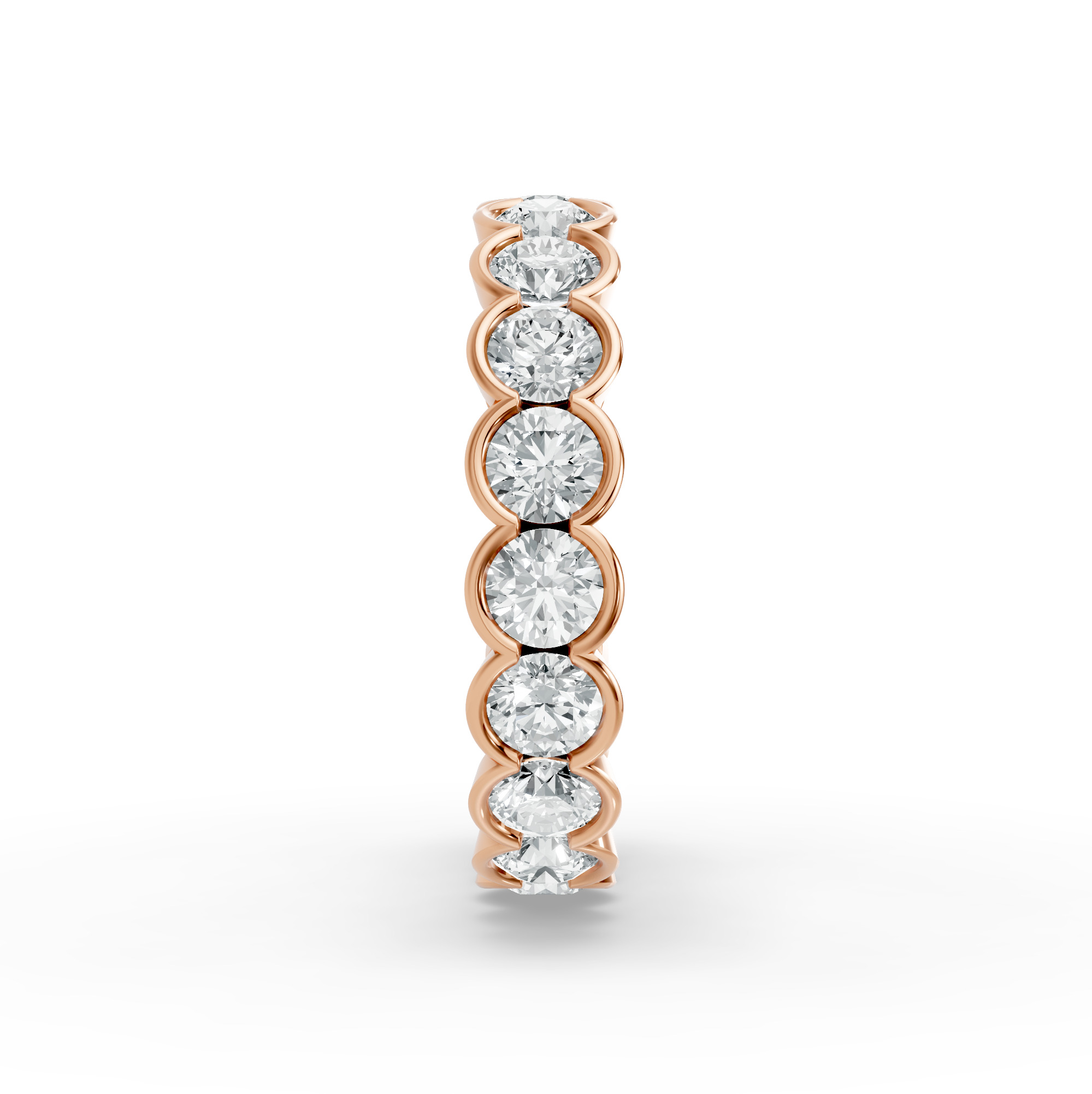 Round Shape Diamond Eternity Bands in Gold