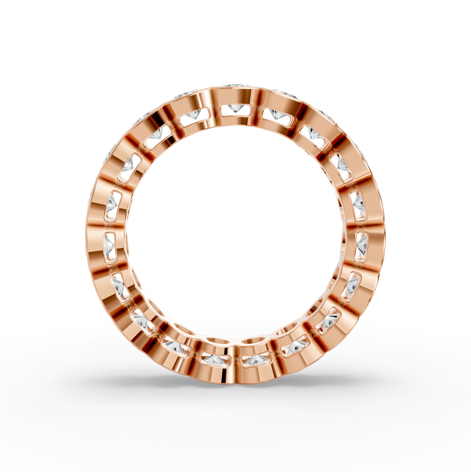 Round Shape Diamond Eternity Bands in Gold