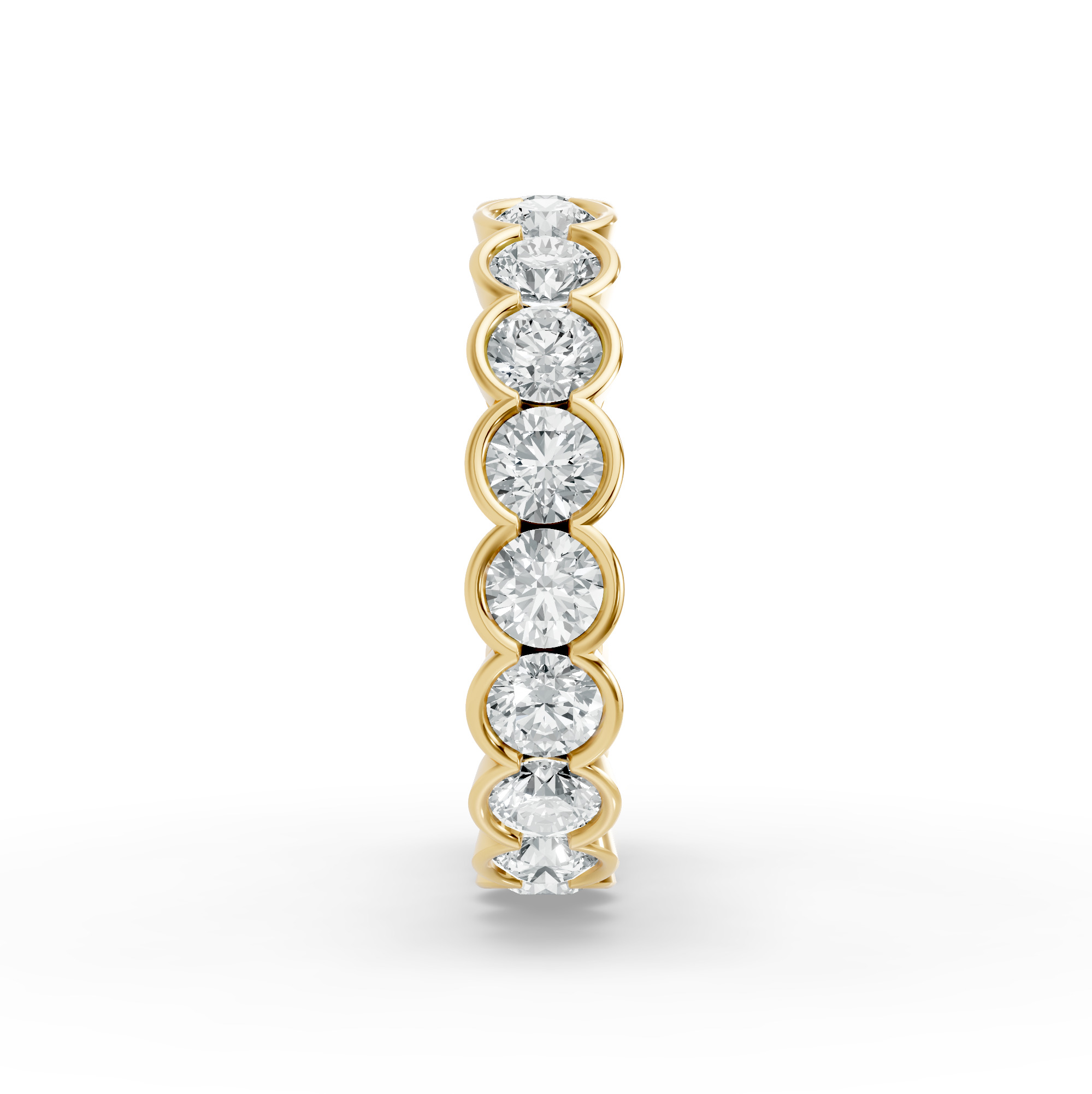Round Shape Diamond Eternity Bands in Gold