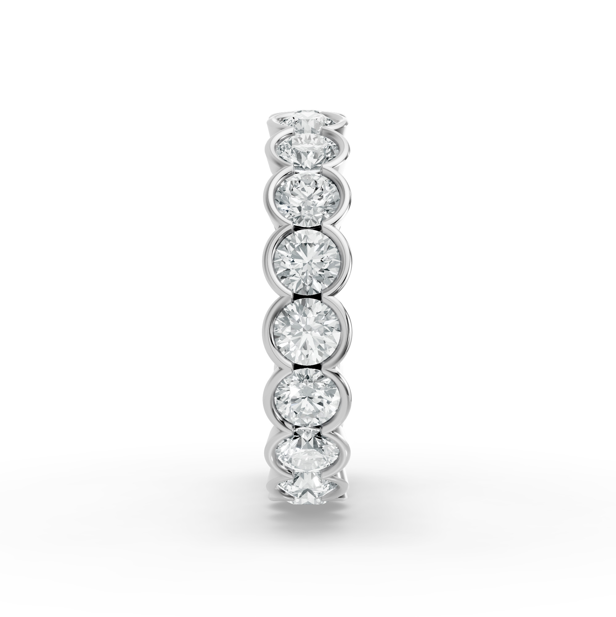 Round Shape Diamond Eternity Bands in Gold
