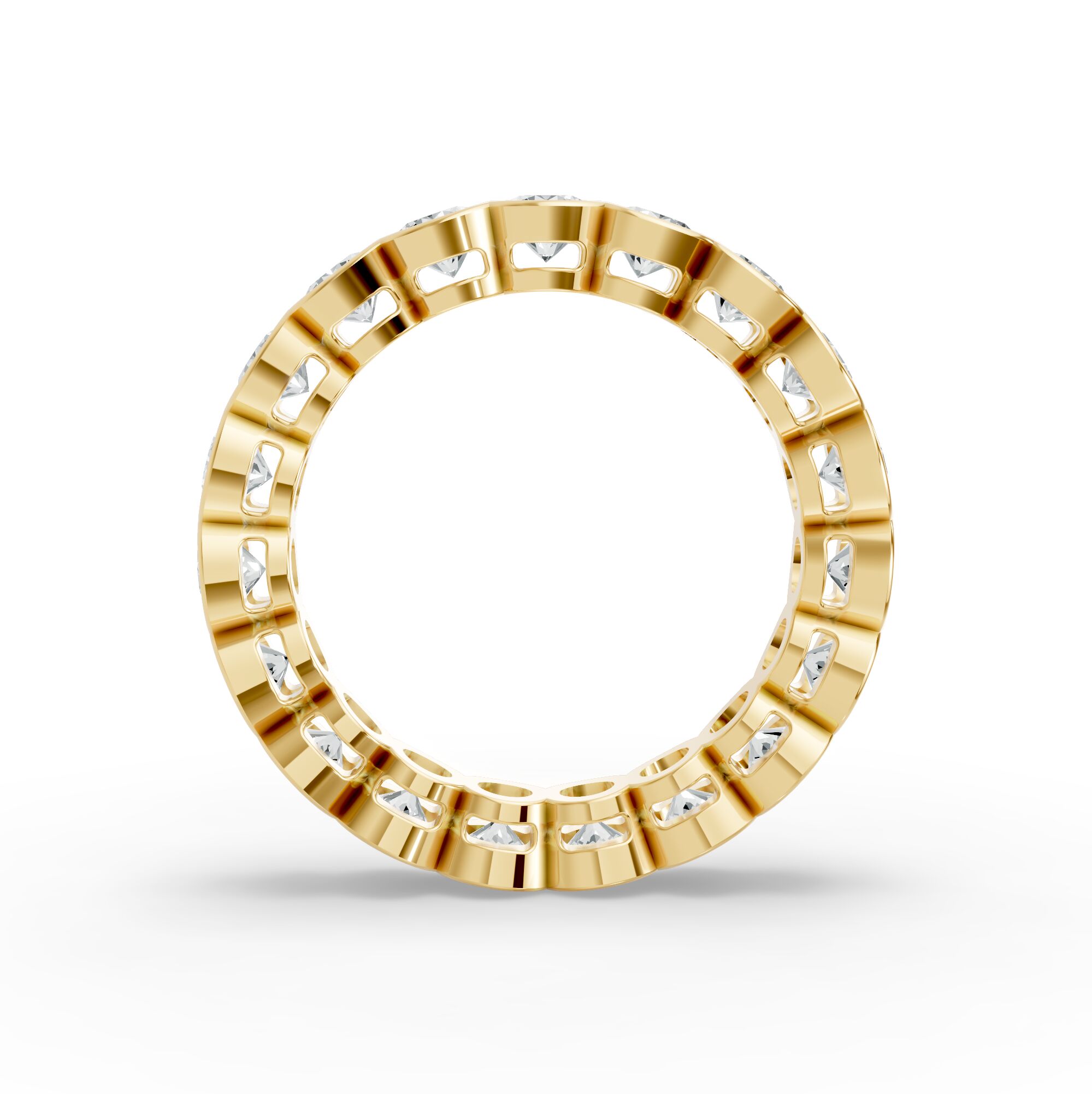 Round Shape Diamond Eternity Bands in Gold