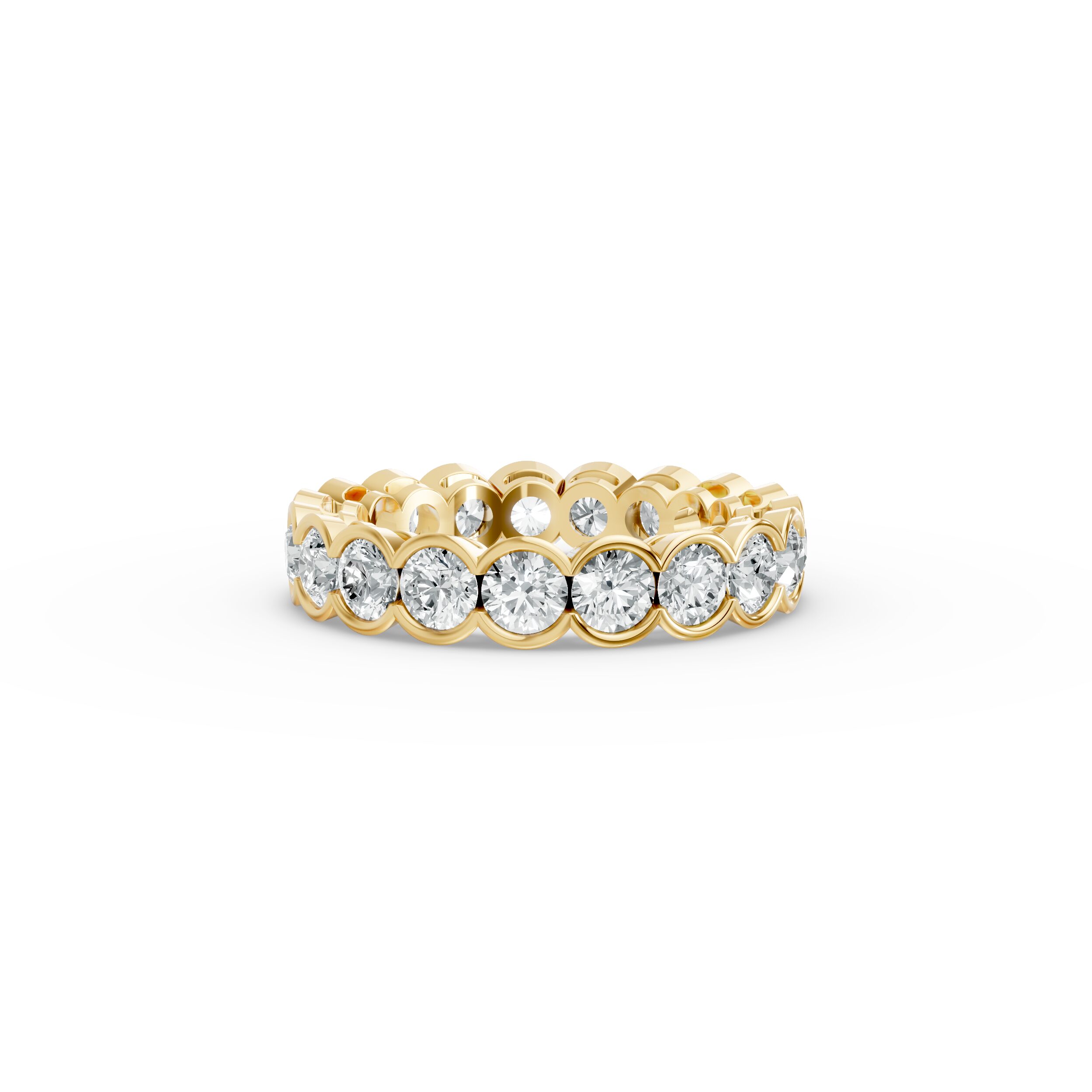 Round Shape Diamond Eternity Bands in Gold