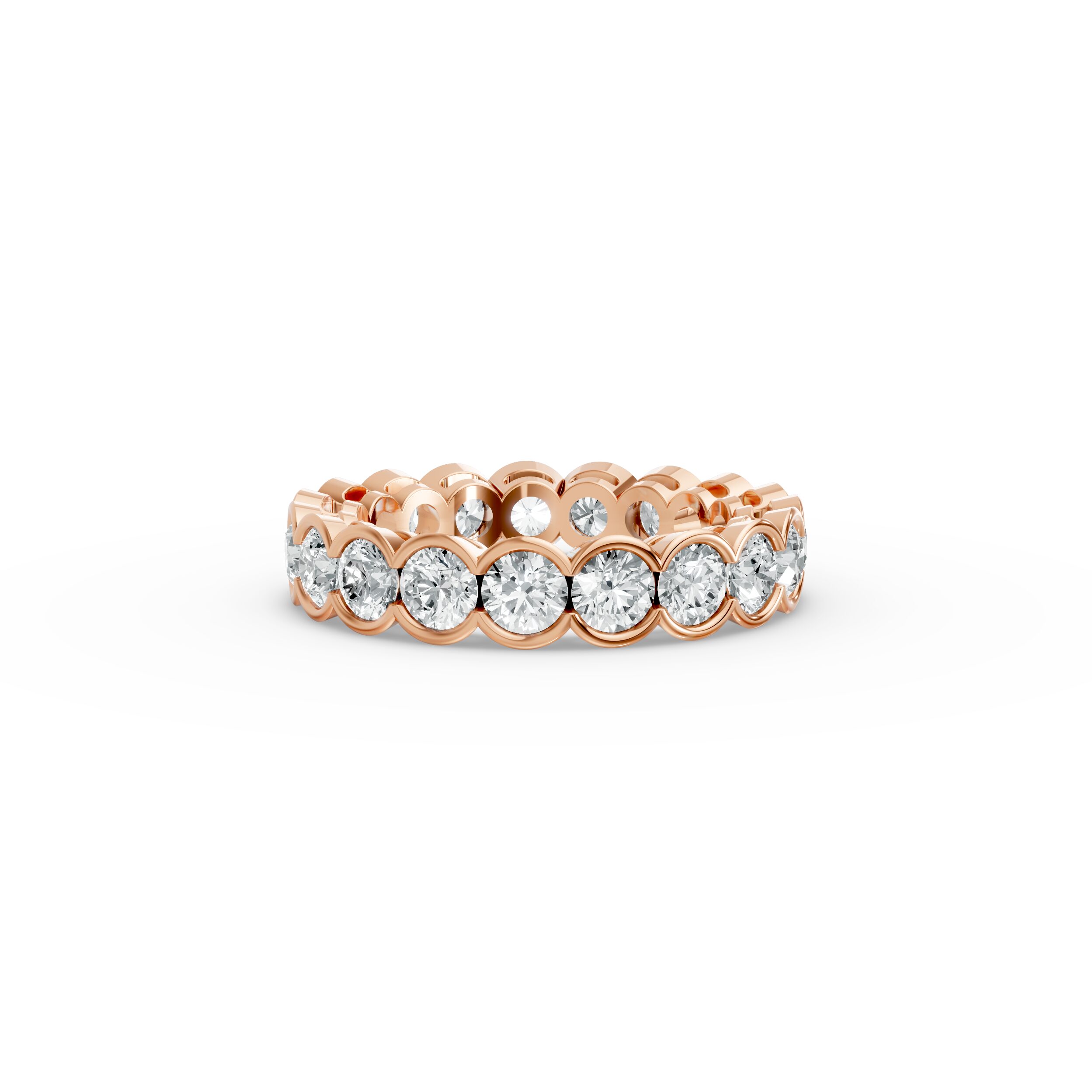 Round Shape Diamond Eternity Bands in Gold