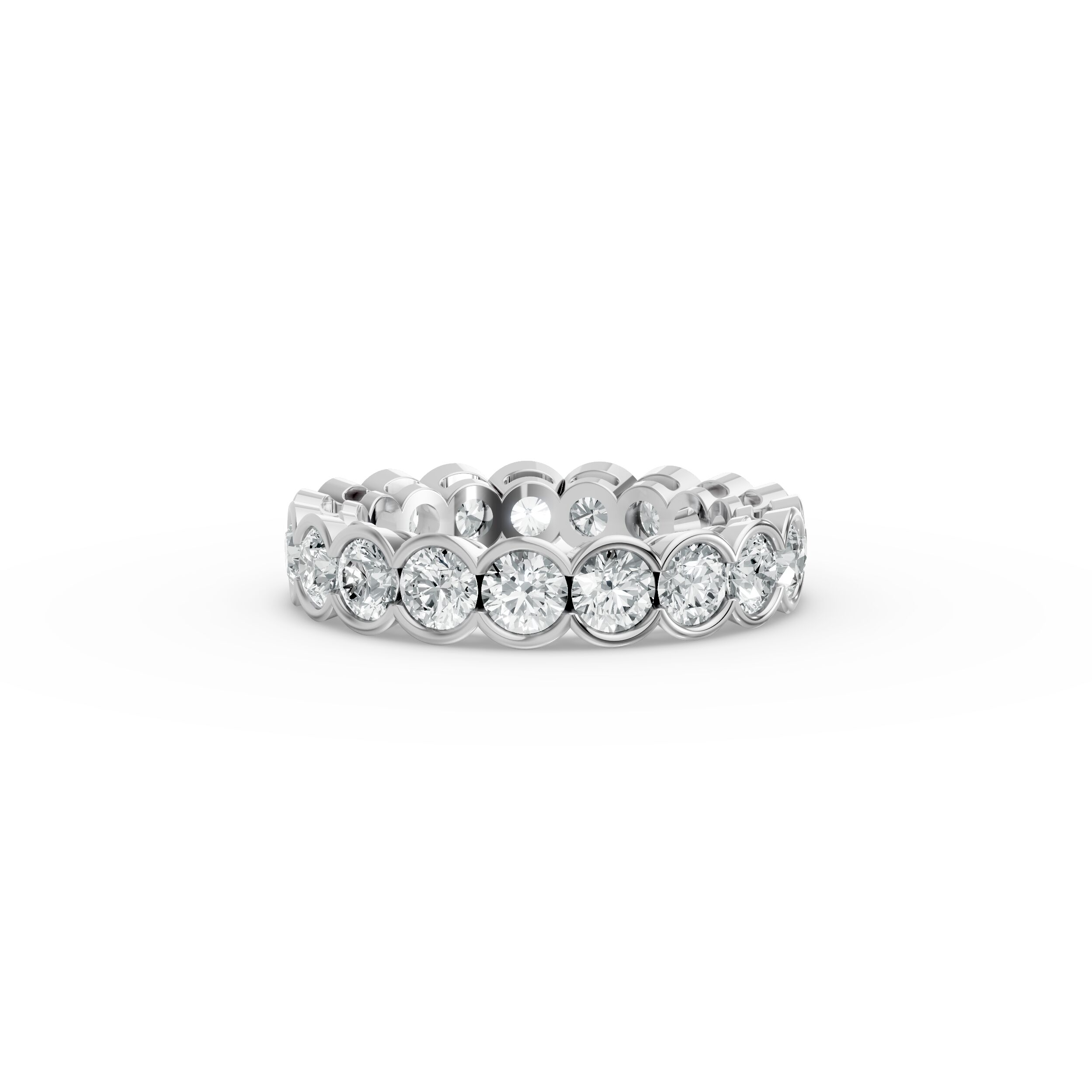 Round Shape Diamond Eternity Bands in Gold