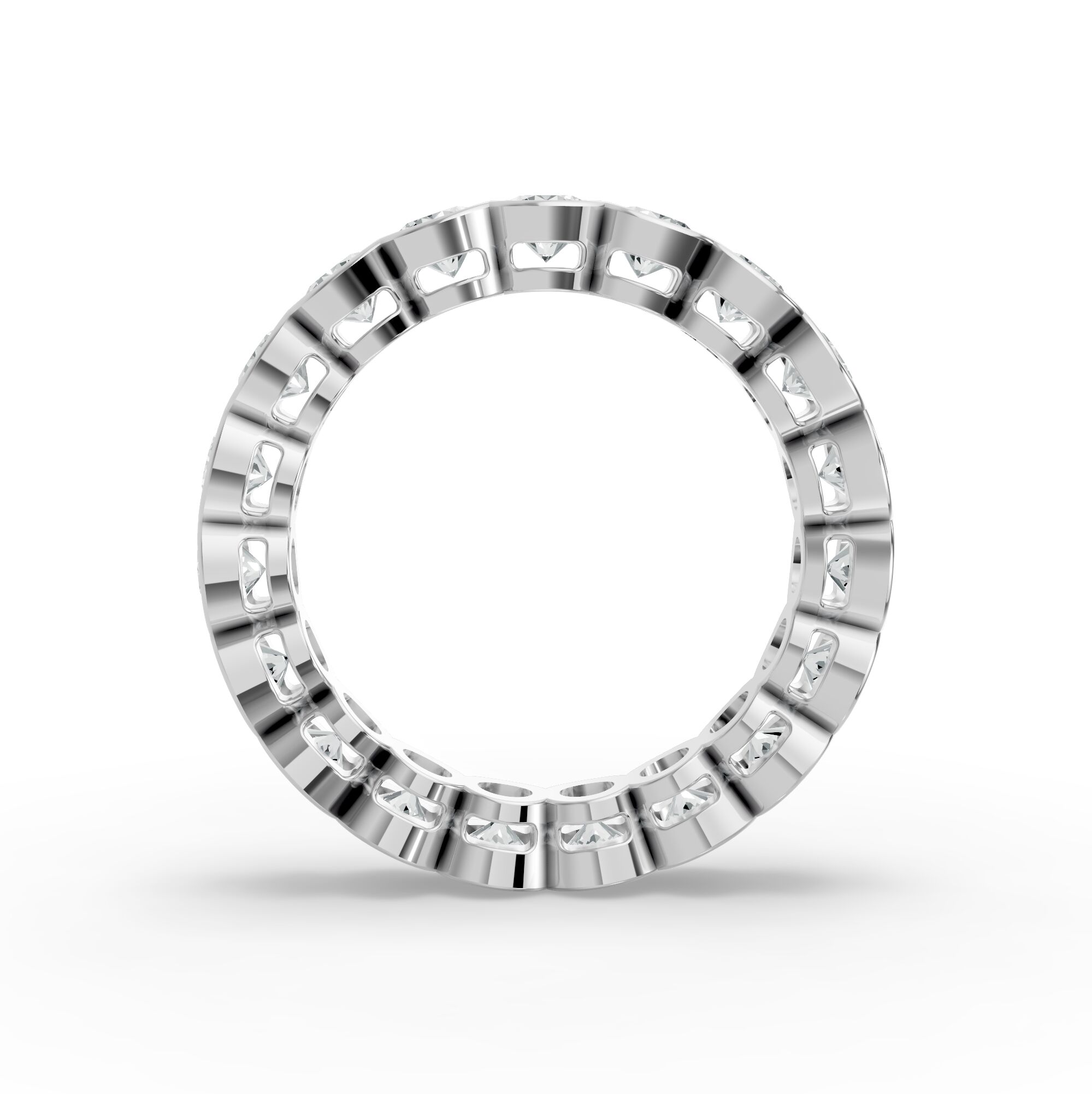 Round Shape Diamond Eternity Bands in Gold