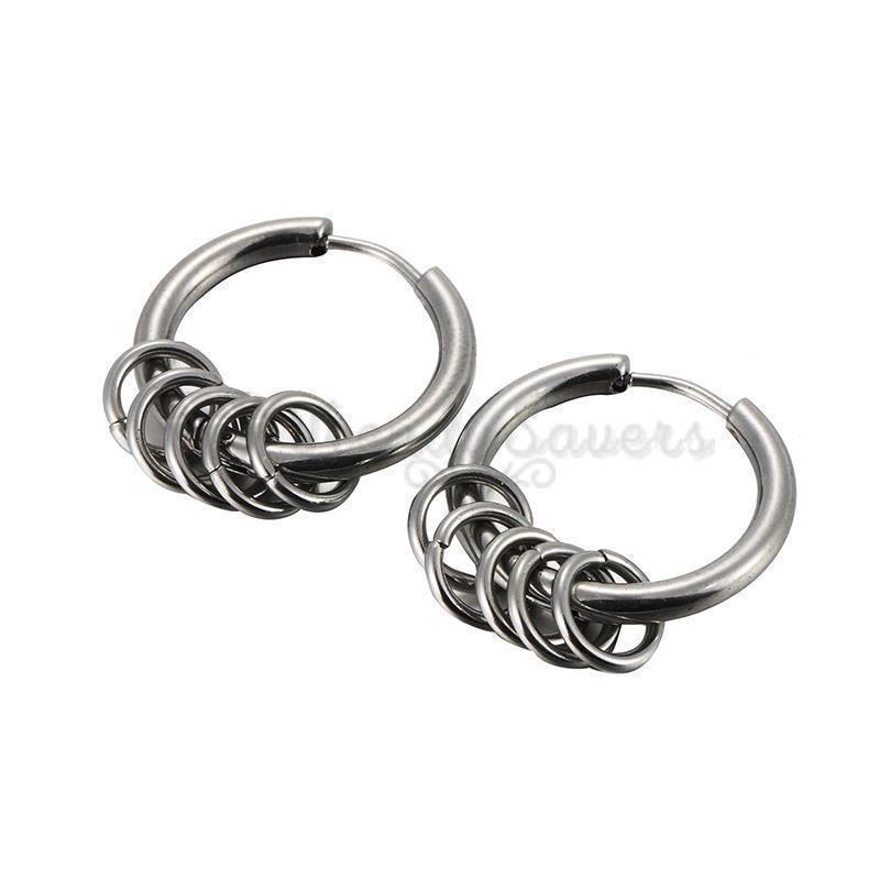 ピアス LESS IS MORE silver ring earrings Amazon.com: Sterling Silver Cubic Zirconia Half Round Hoop