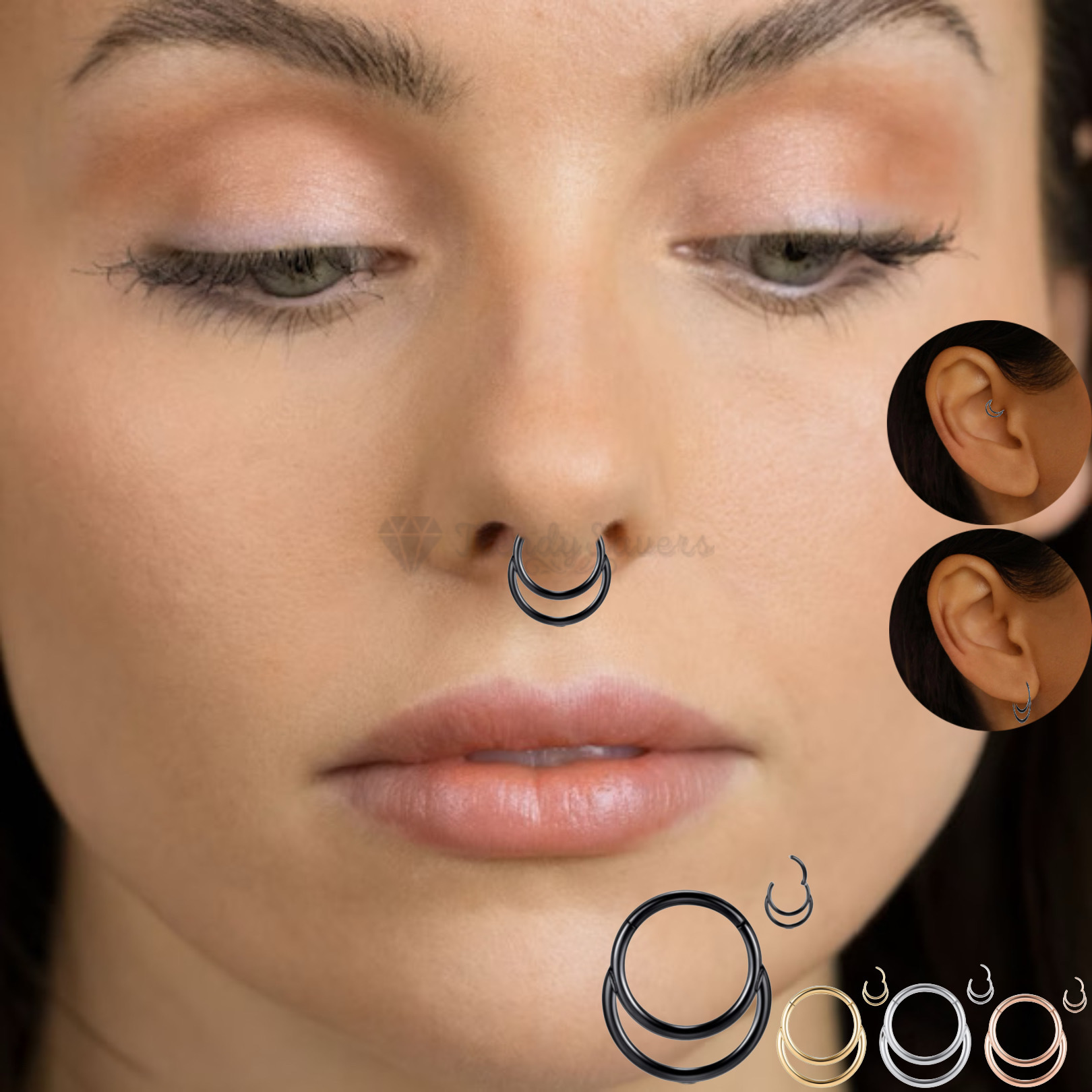 Jewseen 14K solide gouden scharnier clicker lip ring neus hoepel helix