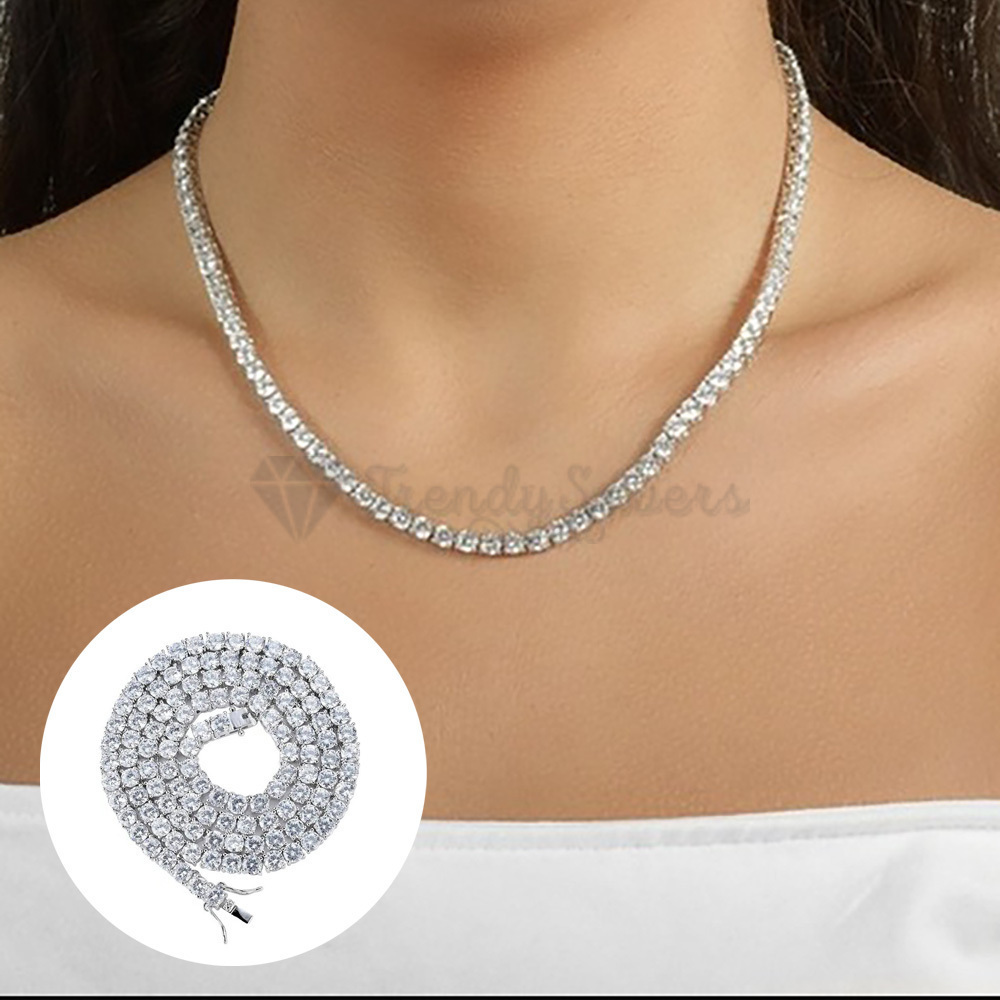 アクセサリー Glitter Motif Tennis Chain Necklace 69109-necklace-costume-