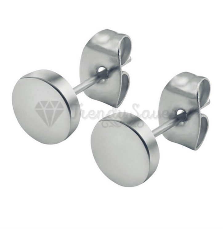 Homxi Stainless Steel Stud Earrings - Simple Round 8MM To 20MM For Men & Women