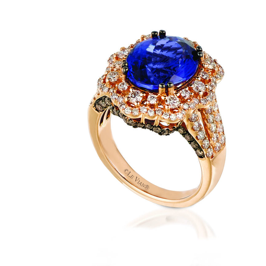 LeVian 18K Rose Gold Tanzanite G-H SI1 Chocolate Diamond 5.92 cts