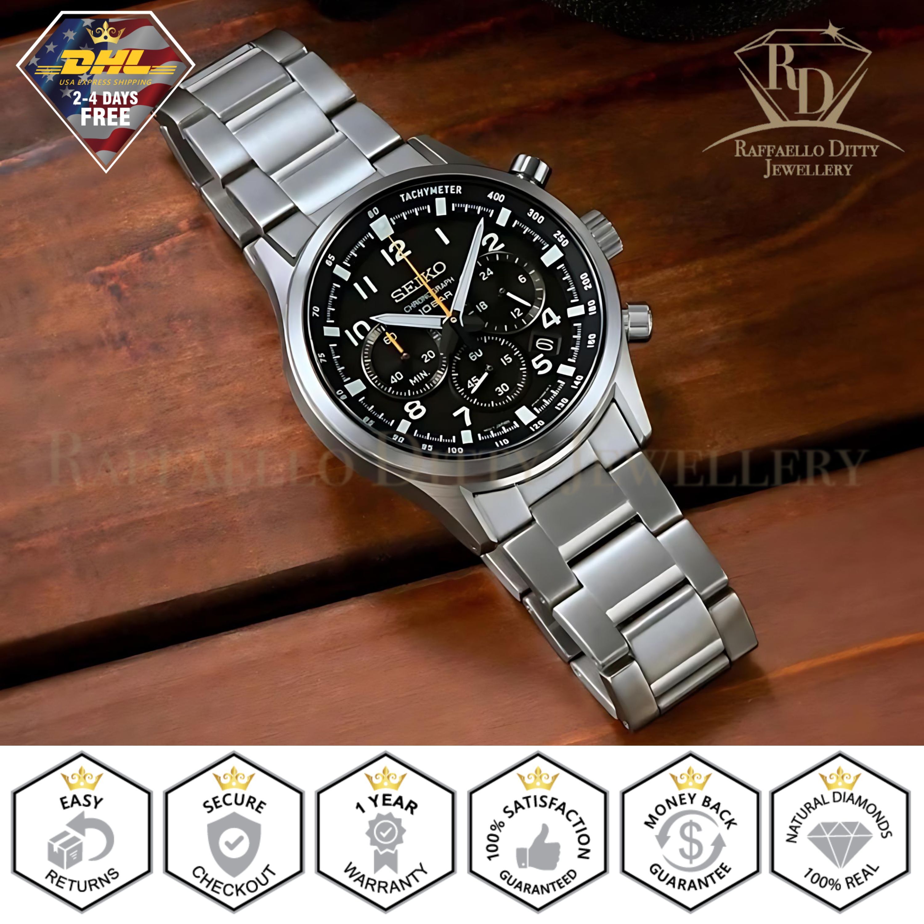 SEIKO タキメーター 腕時計 ブラック 楽天市場】seiko タキメーター（素材（時計ベルト）ステンレス