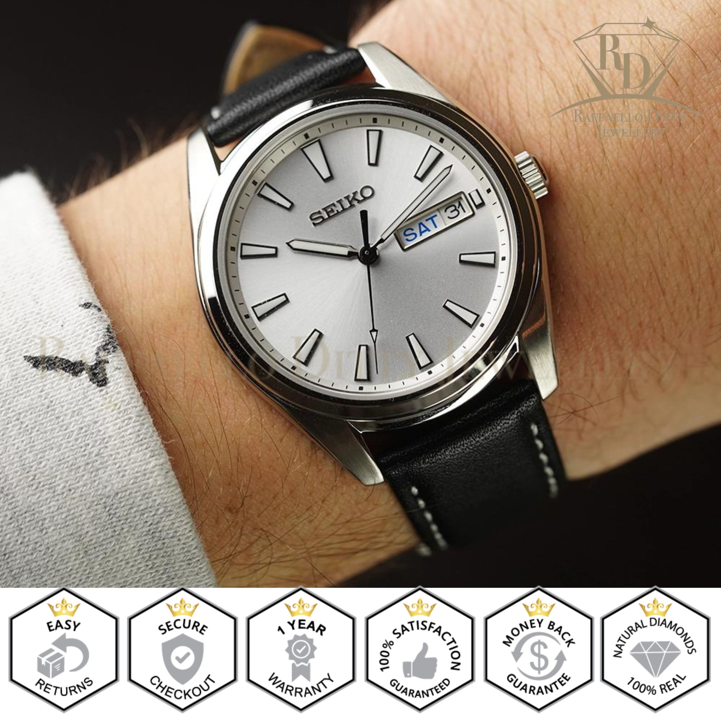 SEIKO 時計　20本セット　COACH YSL CASIO SWATCH SEIKO Men's Watch Neo Classic Quartz Silver Dial Black