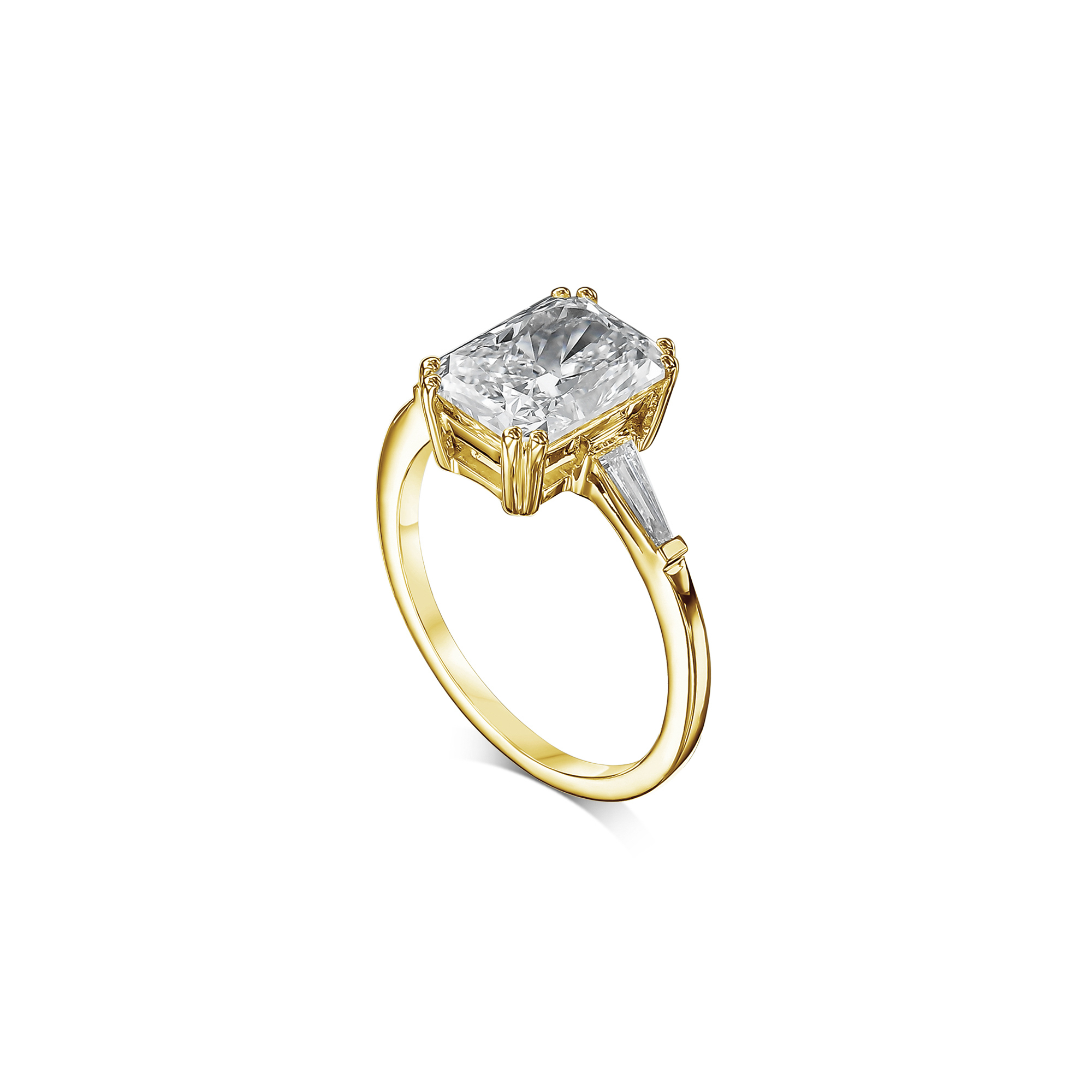 718: White Gold 14K VIR-2-EVVS2-RAD-LG SS_FVS_BAGUETTE-718-WG-14K-VIR-2-EVVS2-RAD-L