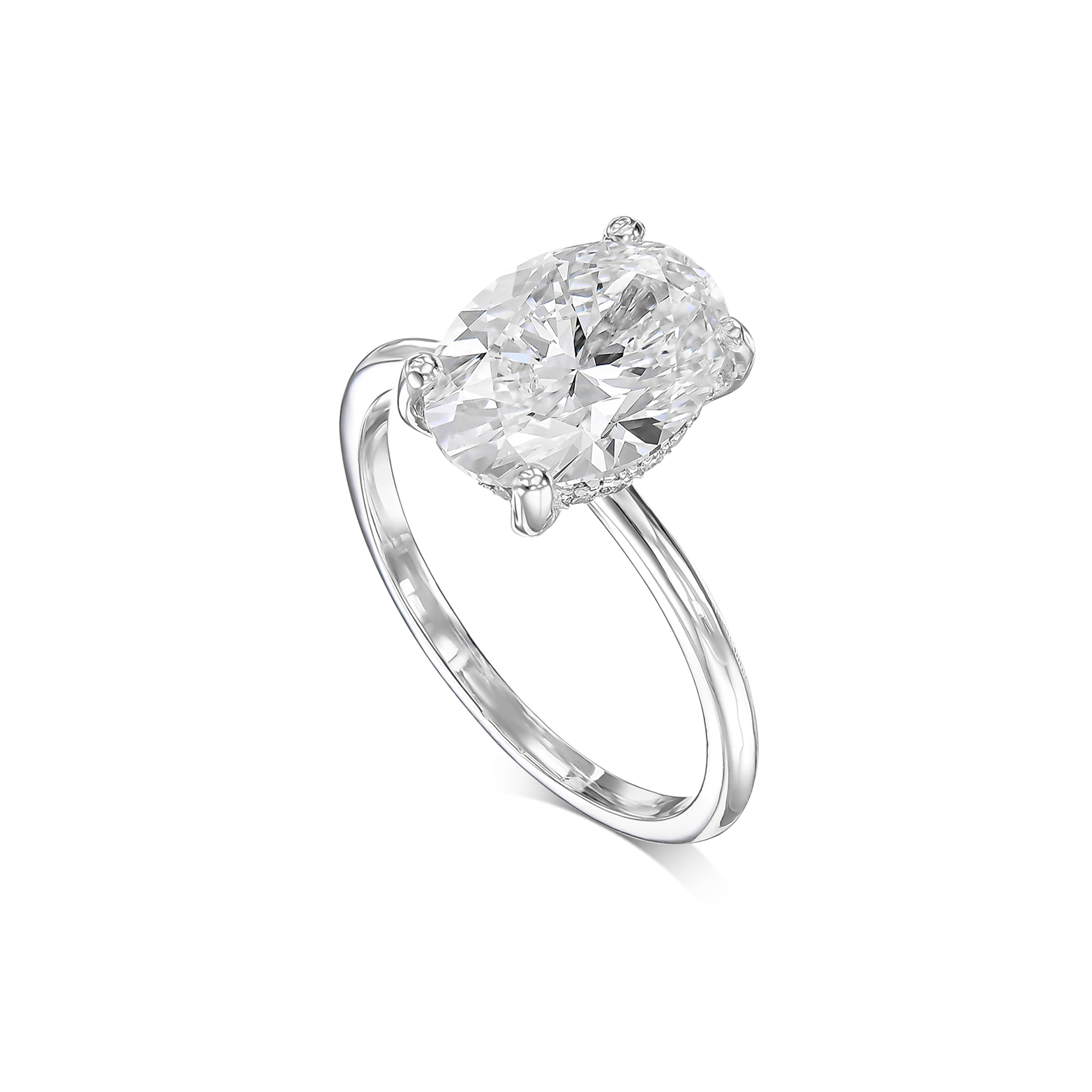 602: White Gold 14K VIR-3-EVS1-OVAL-LG SS_FVS_ROUND