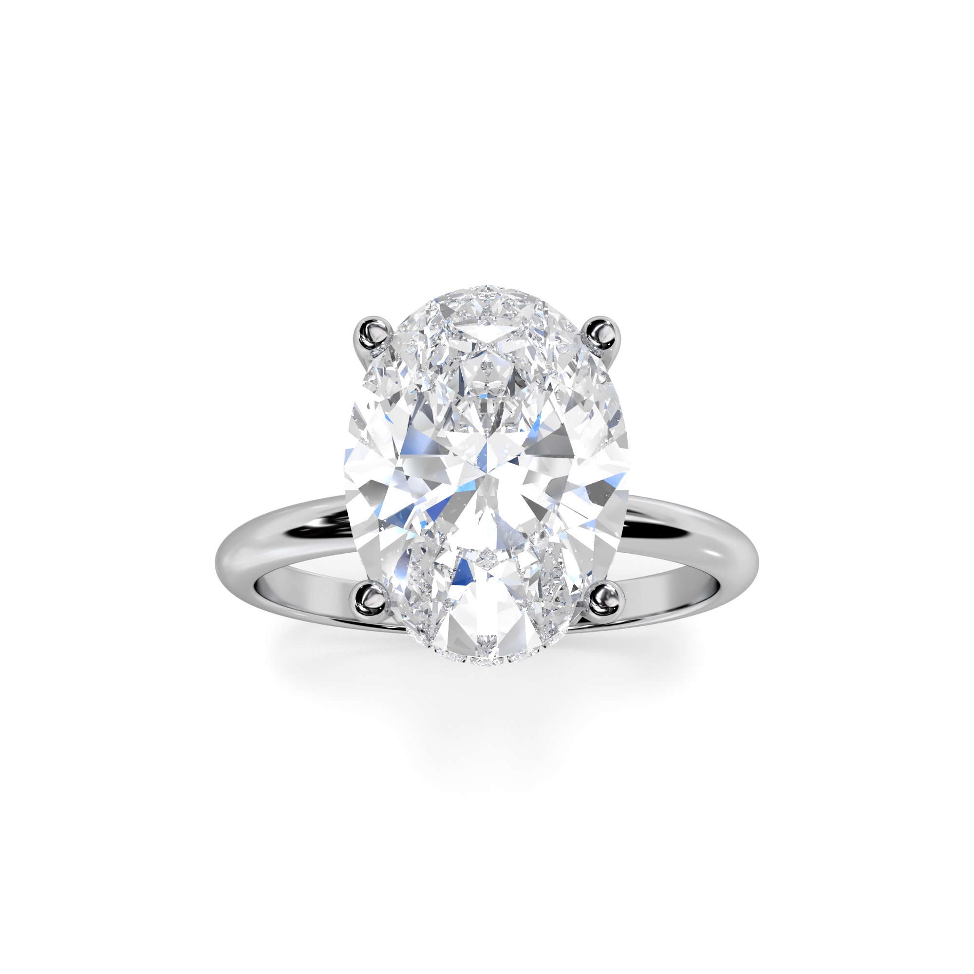 602D: White Gold 14K VIR-3-EVS1-OVAL-LG SS_FVS_ROUND