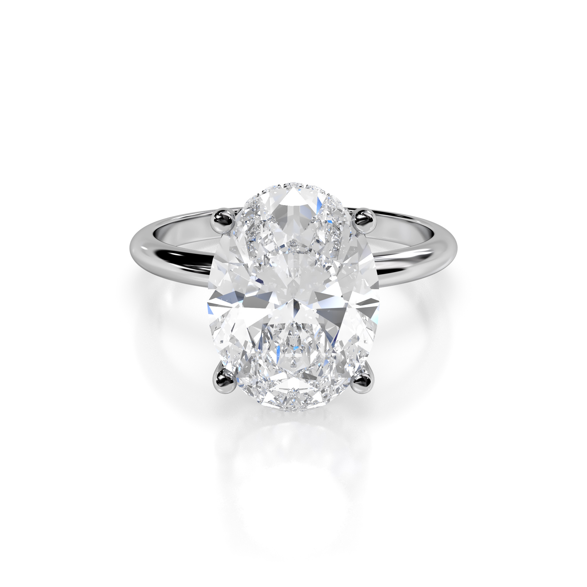 602D: White Gold 14K VIR-3-EVS1-OVAL-LG SS_FVS_ROUND