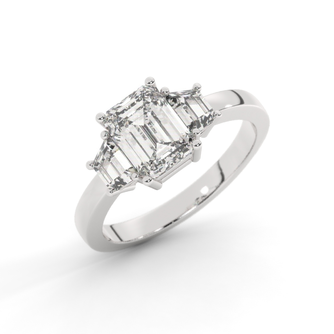 539: White Gold 14K V2DVVS2EMR SS_FVS2_TRPZ