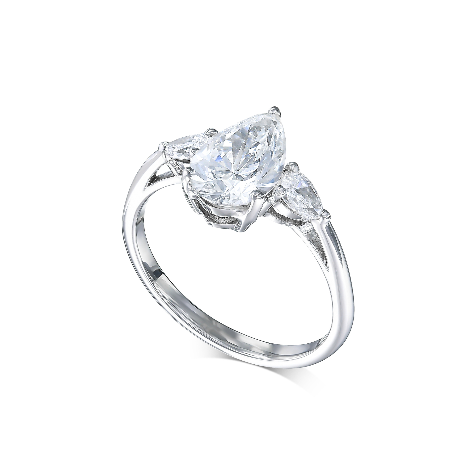 601: White Gold 14K V2EVVS2PE SS_FVS_PEARS