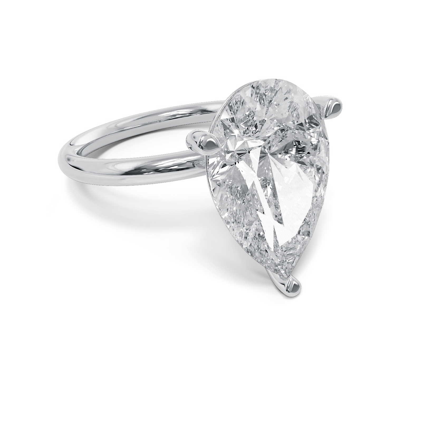 736: White Gold 14K VIR-2-FVS1-PEAR-LG