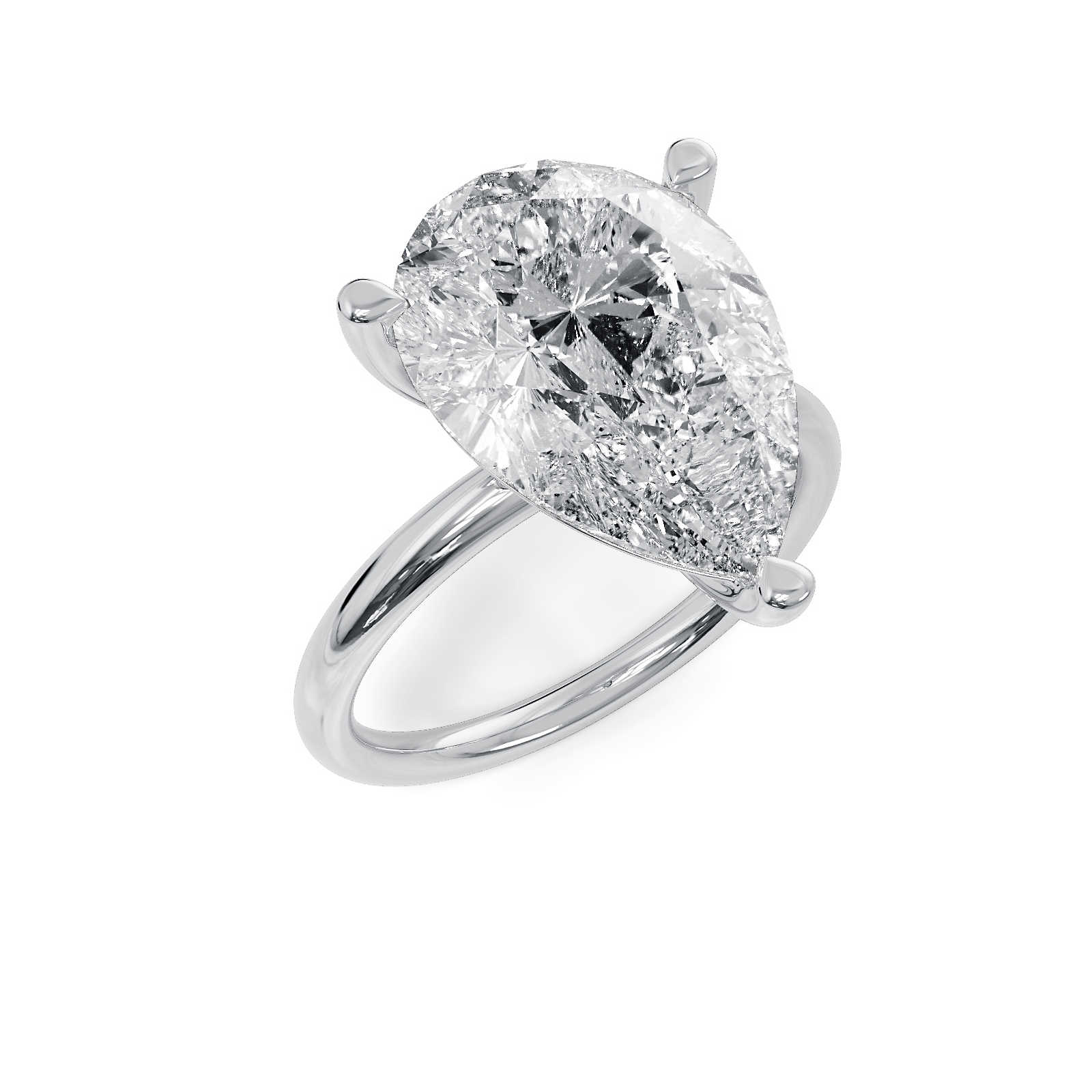 736: White Gold 14K VIR-2-FVS1-PEAR-LG