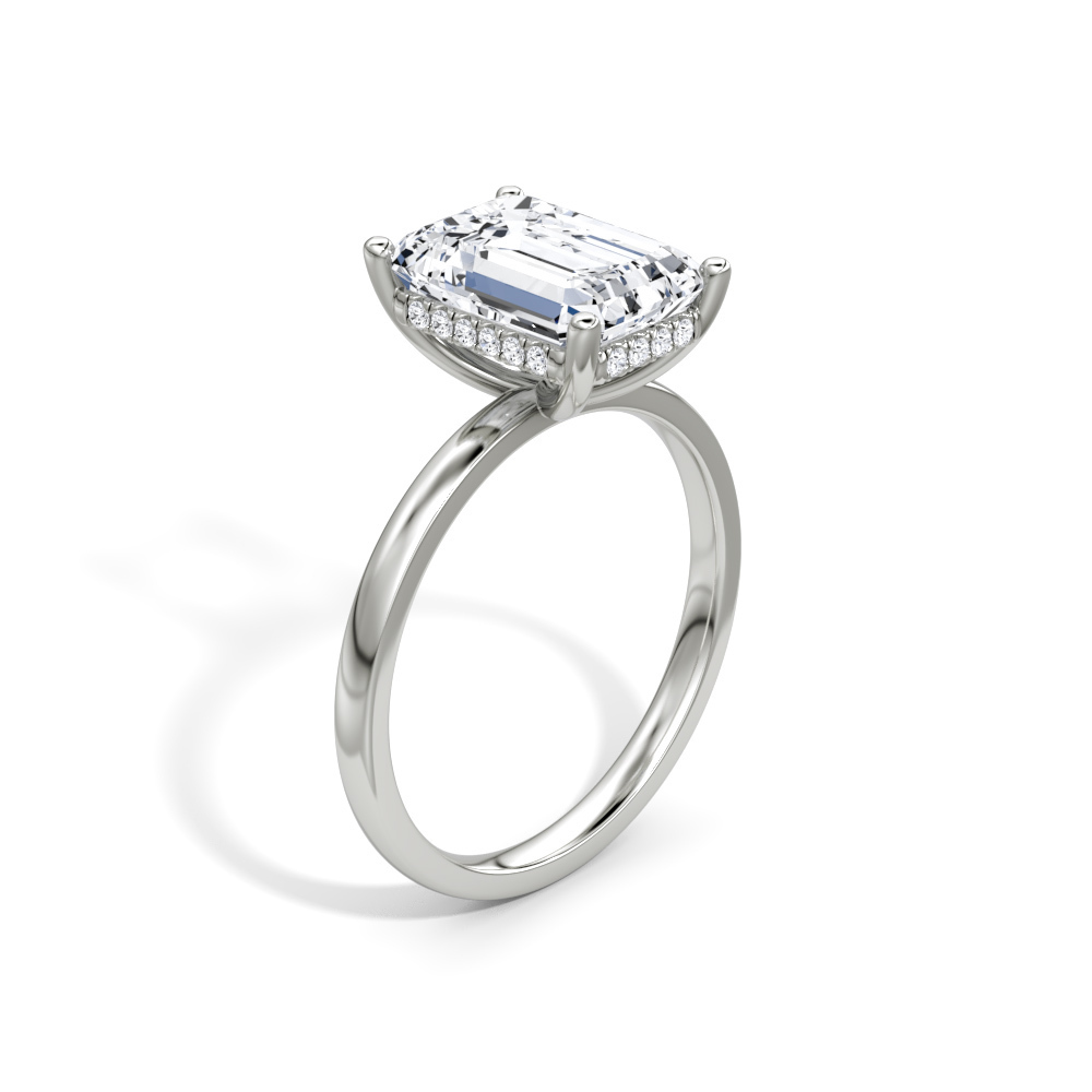 756: White Gold 14K VIR-3-EVS1-EMR-LG SS_FVS_ROUND