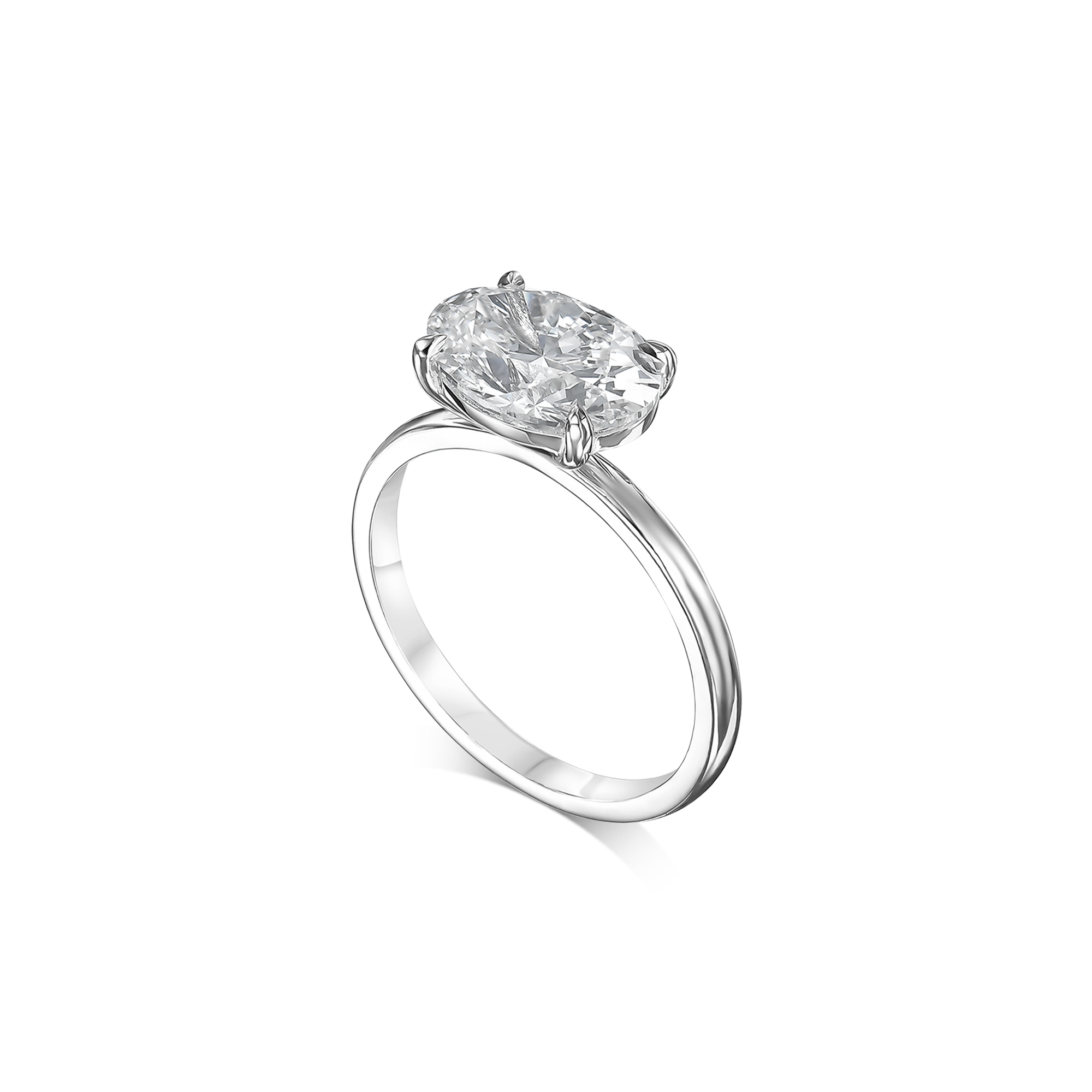 715: White Gold 14K VIR-3-EVVS2-Oval-LG