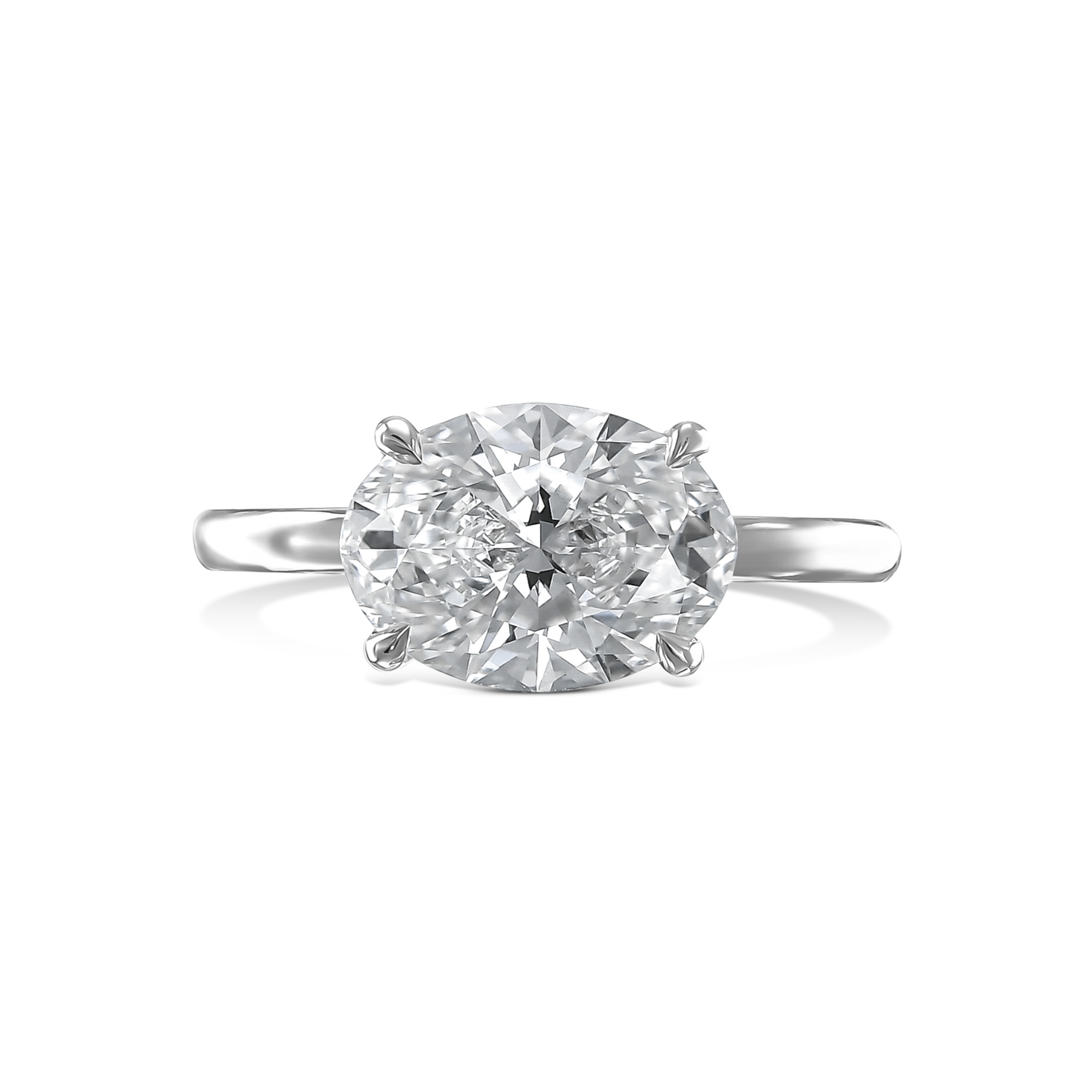 715: White Gold 14K VIR-3-EVVS2-Oval-LG