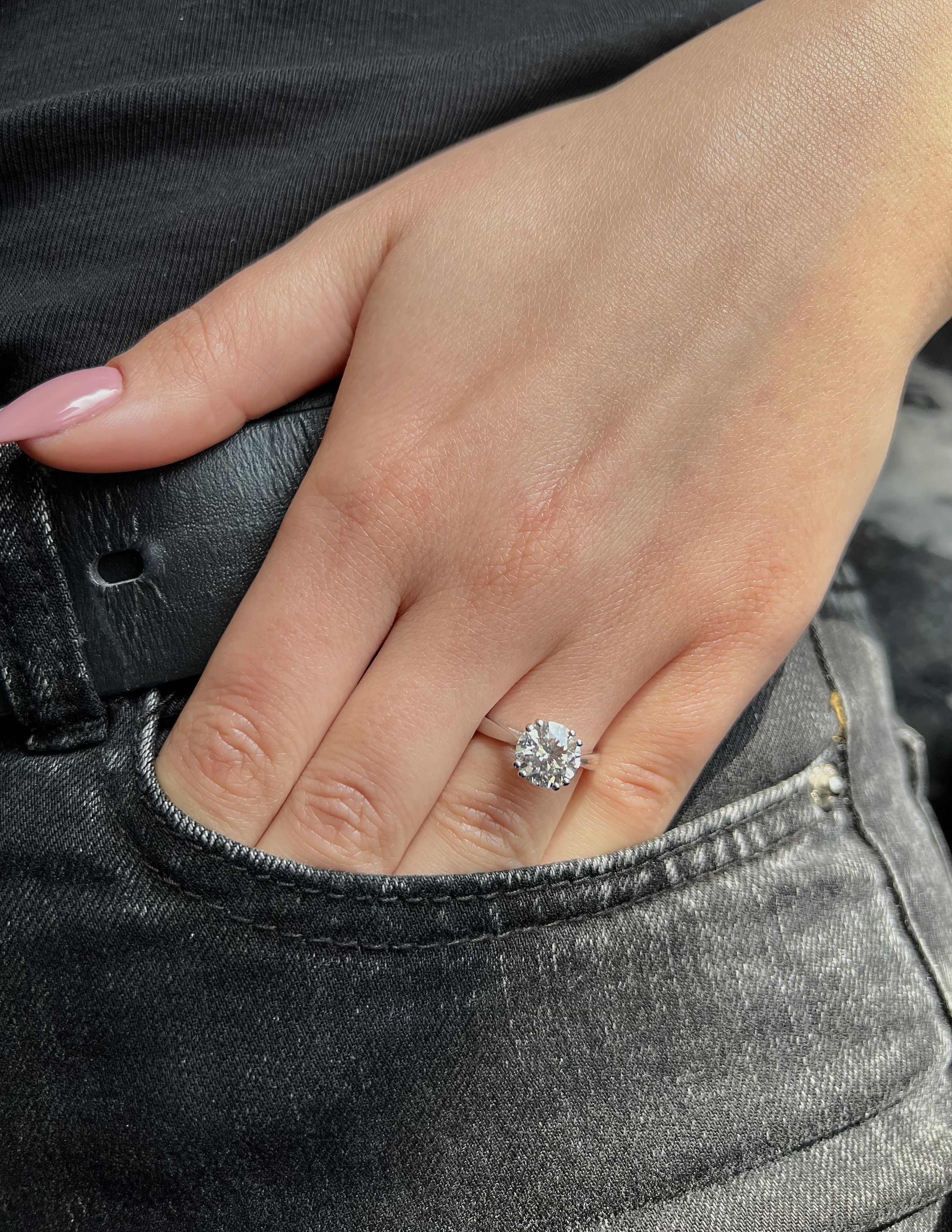 IGI 1ctダイヤモンドリングVS1 D ラボダイヤ 14k 　C Igi Diamond Ring VS1 E Round Cut CVD 3 Carat Lab Created IGI