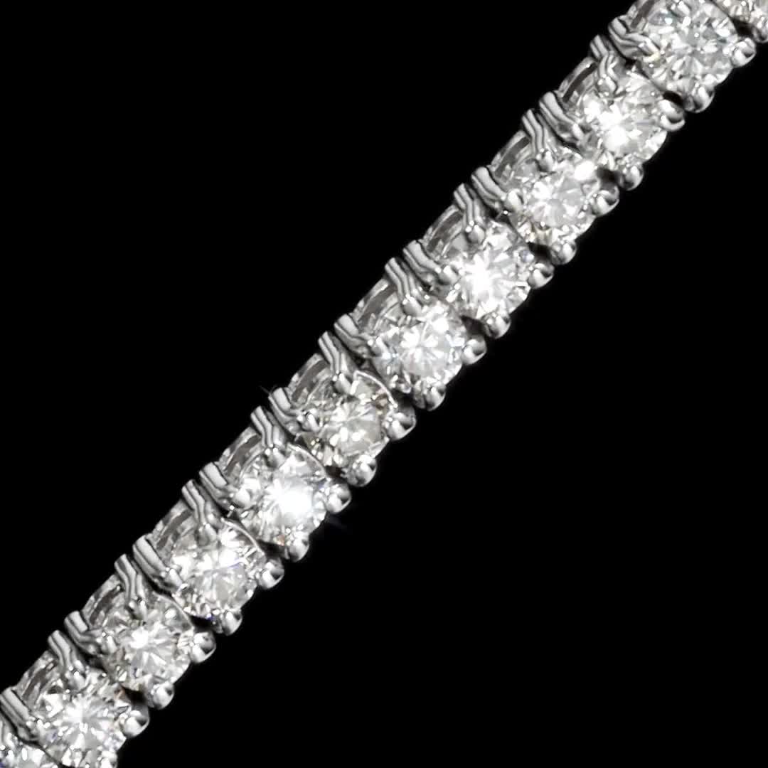 BT500DVVS2WG Bracelet 14K White Gold Nat Diamond D/VVS2 Round 5 Fine Bracelets